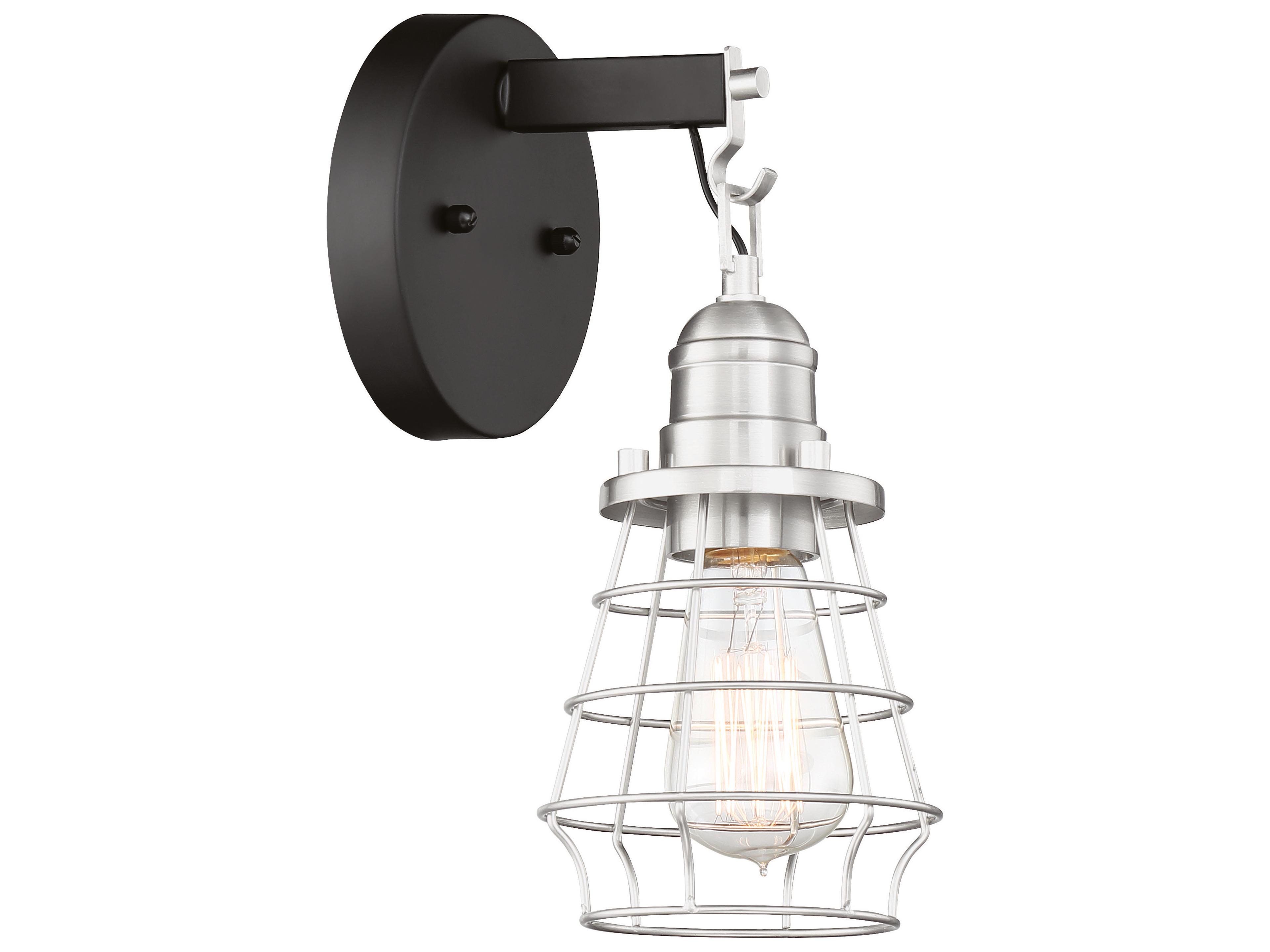 Craftmade Thatcher 1-Light Flat Black Brushed Polished Nickel Vanity Light