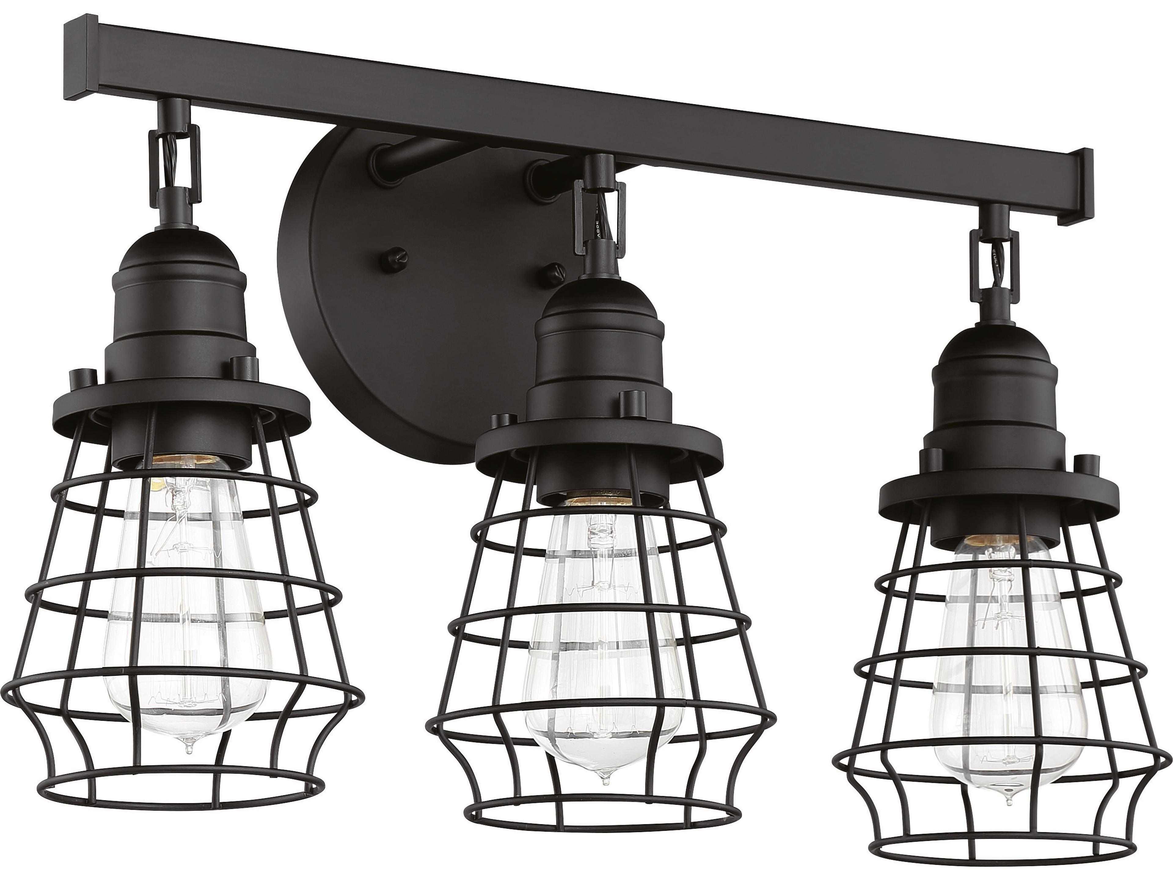 Thatcher 3-Light Flat Black Vanity Light