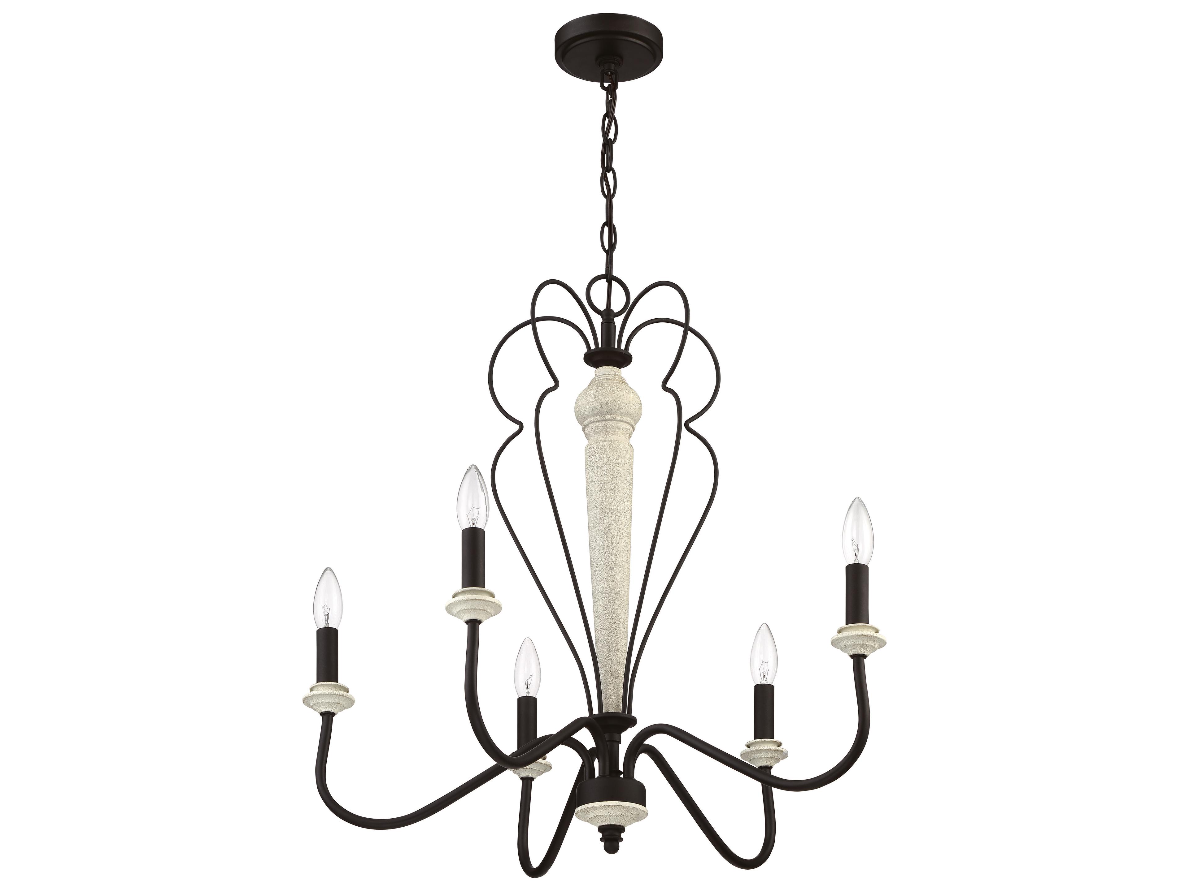 Craftmade Anna 5-Light Cottage White Espresso Off Candelabra Chandelier