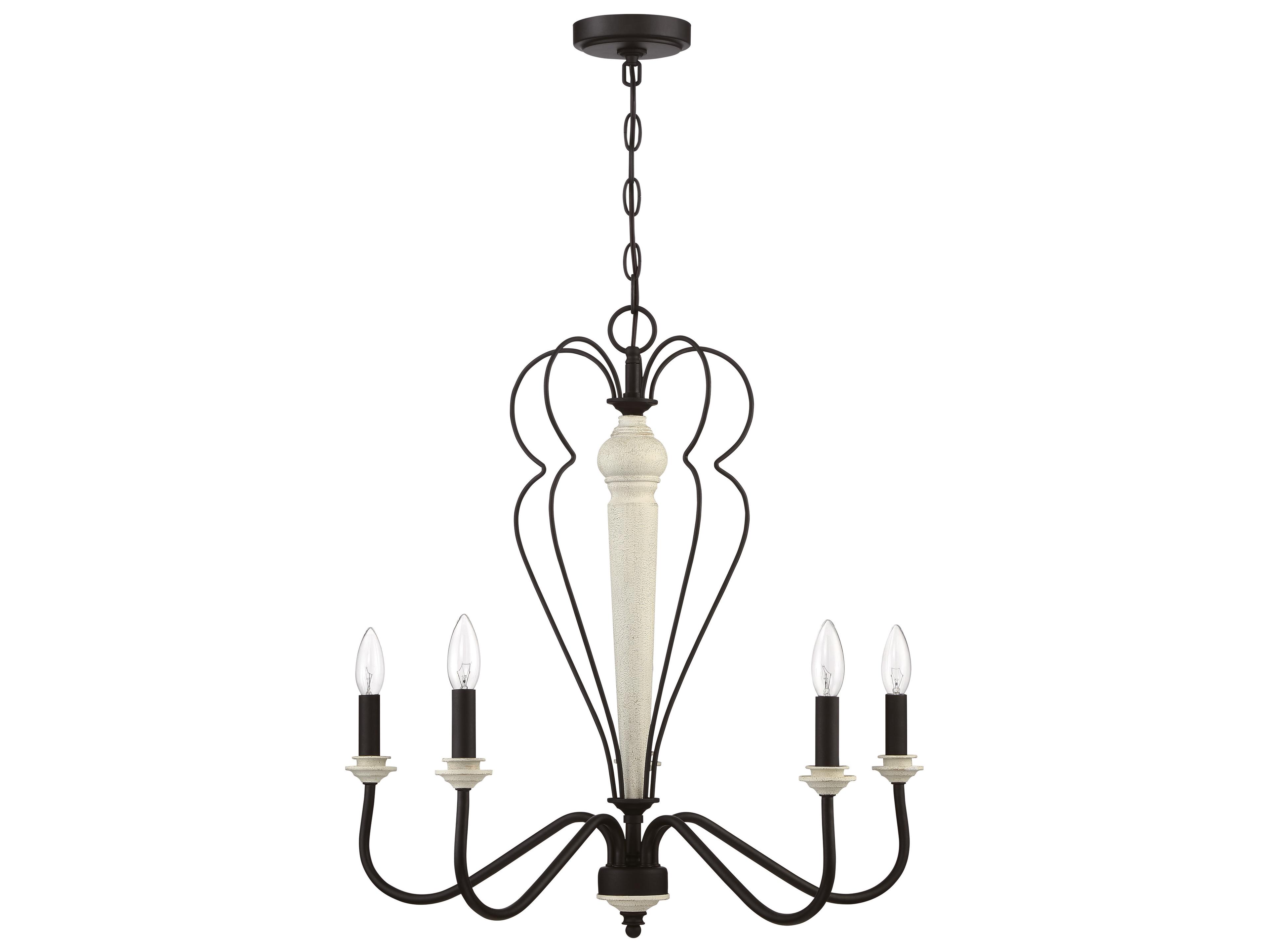 Craftmade Anna 5-Light Cottage White Espresso Off Candelabra Chandelier