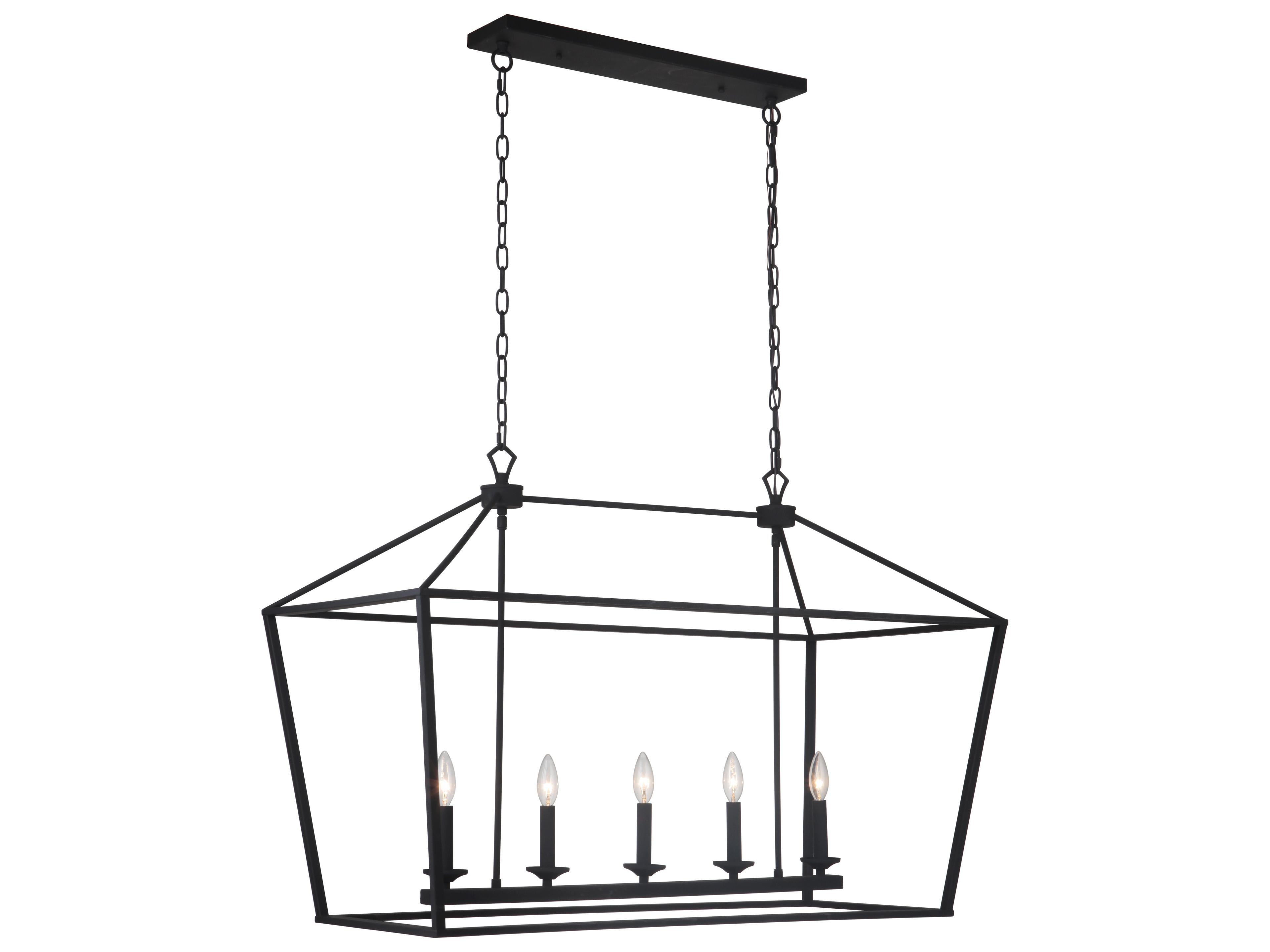 Craftmade Flynt 5-Light Flat Black Linear Island Pendant