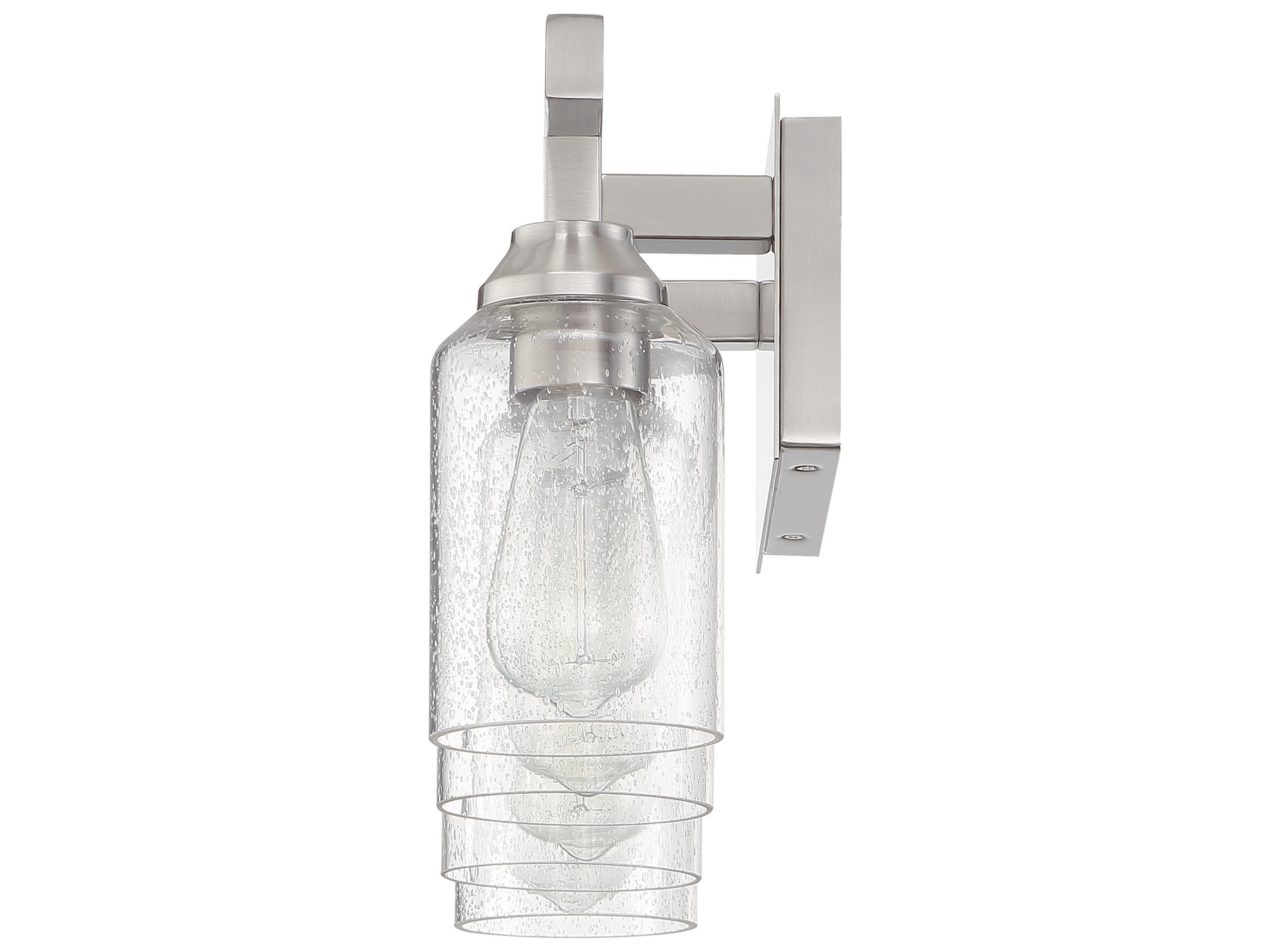 Craftmade Chicago 4-Light Brushed Polished Nickel Glass Vanity Light