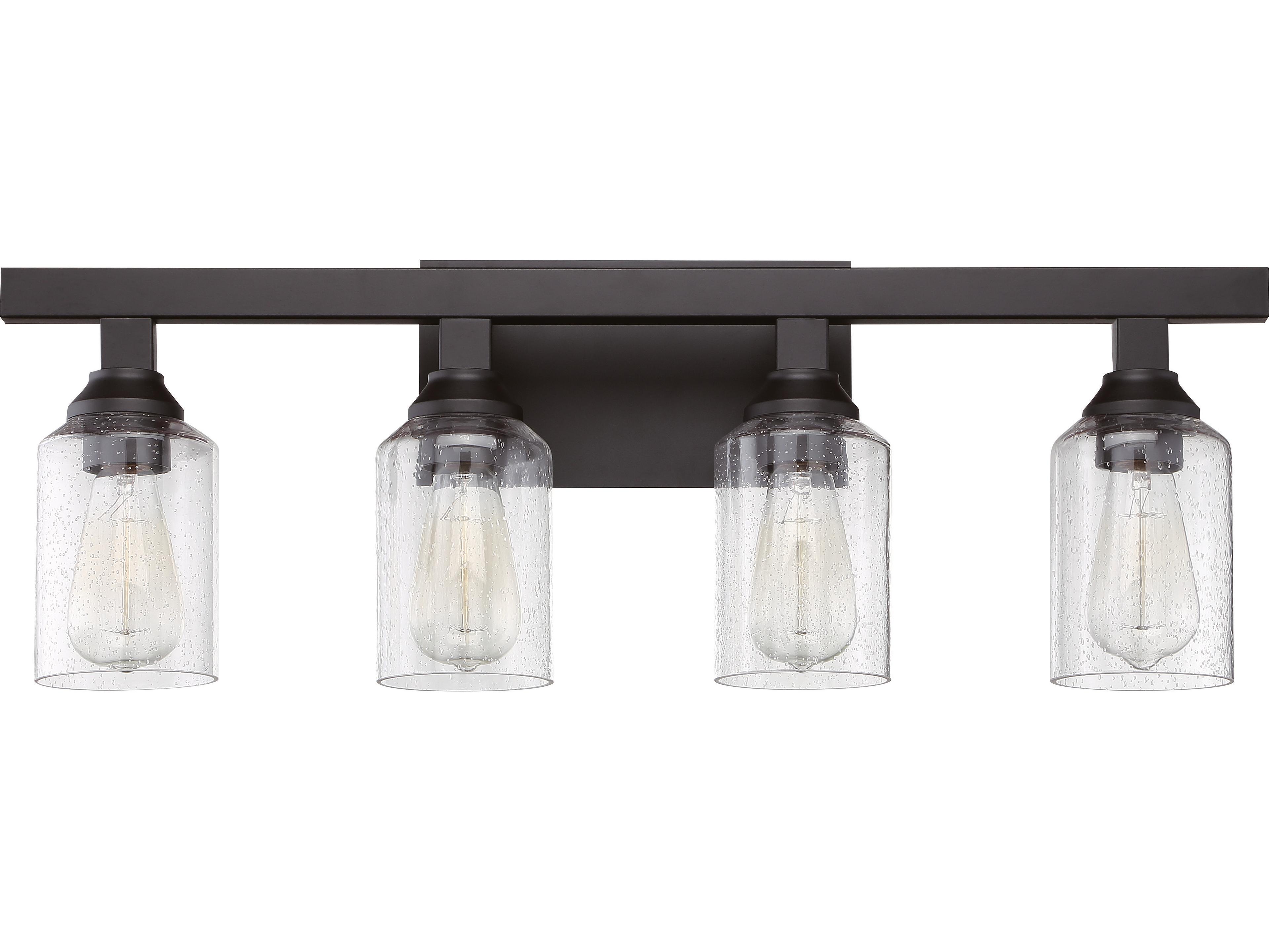 Craftmade Chicago 4-Light Flat Black Glass Vanity Light