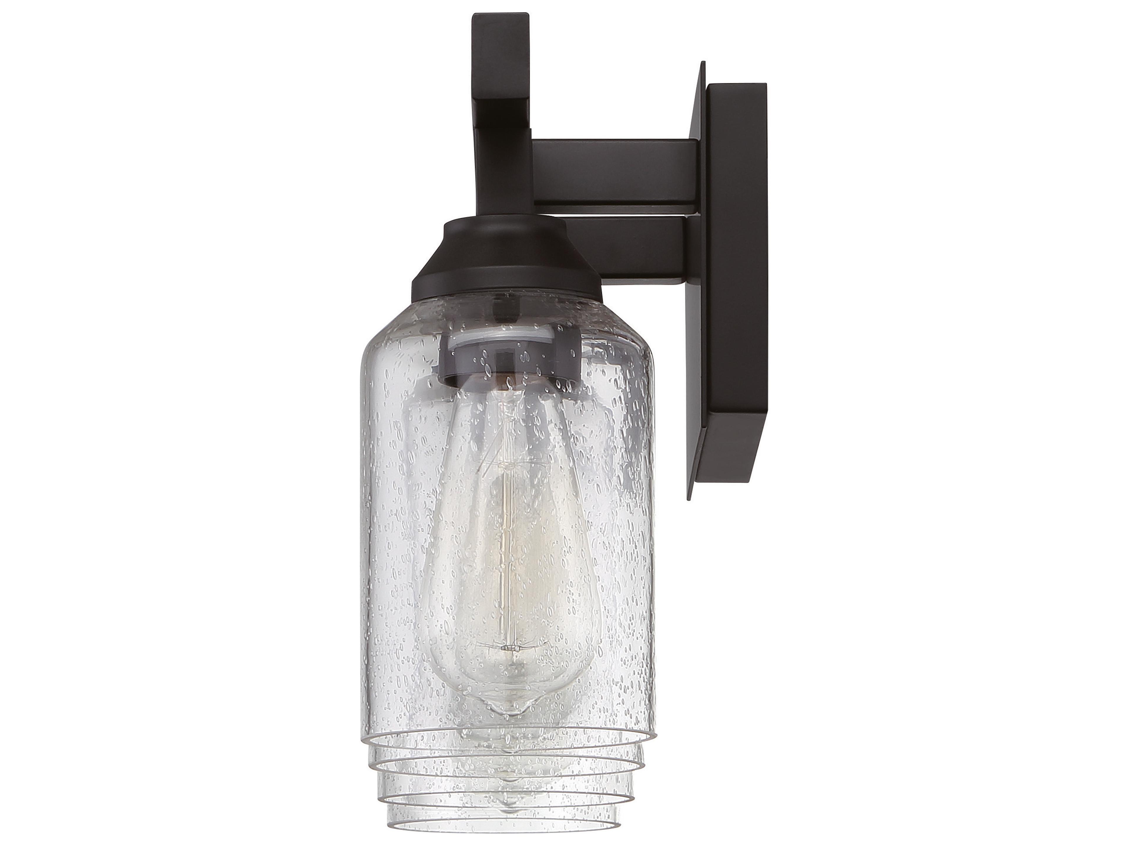 Craftmade Chicago 4-Light Flat Black Glass Vanity Light