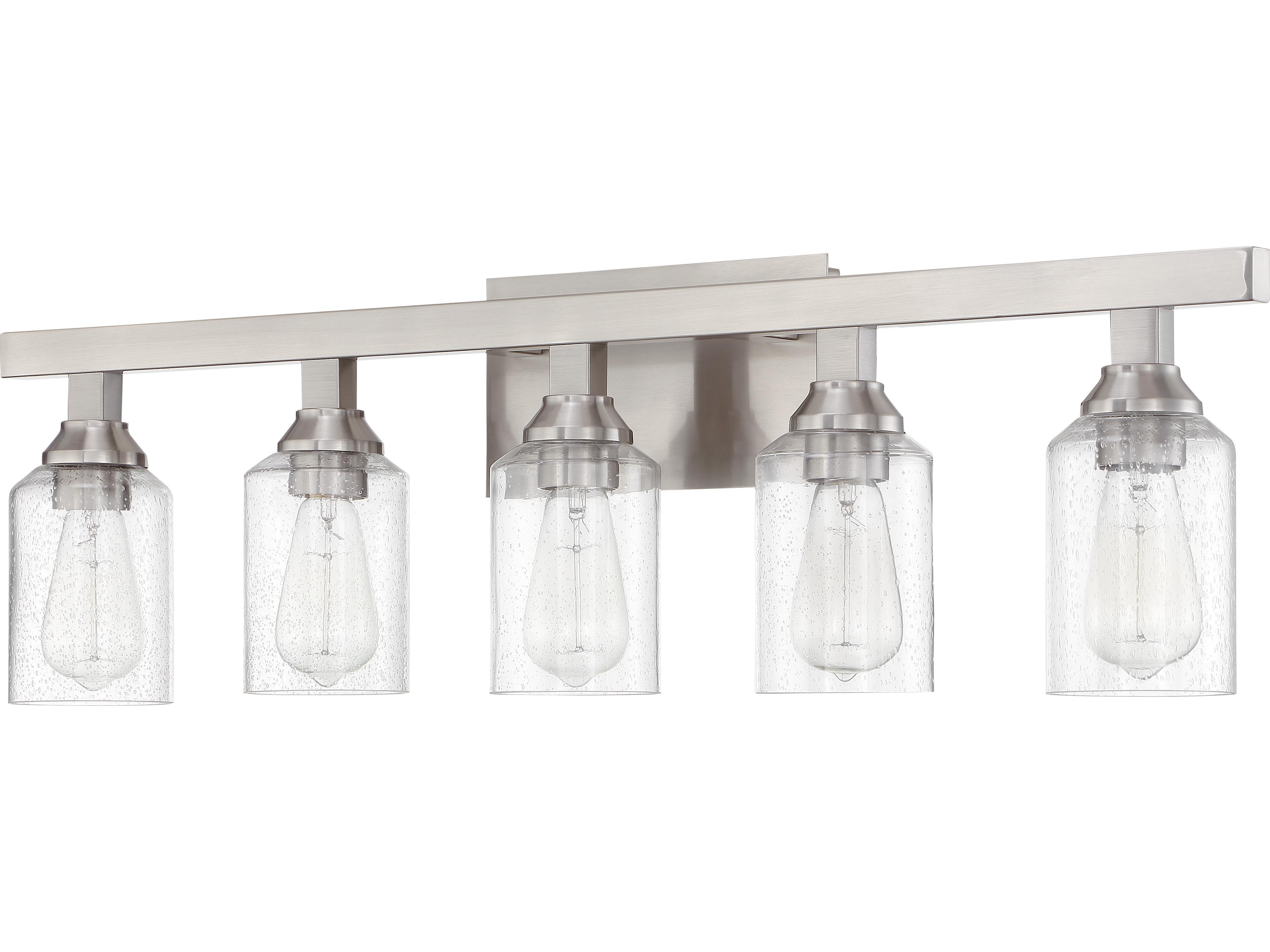 Craftmade Chicago 5-Light Brushed Polished Nickel Glass Vanity Light
