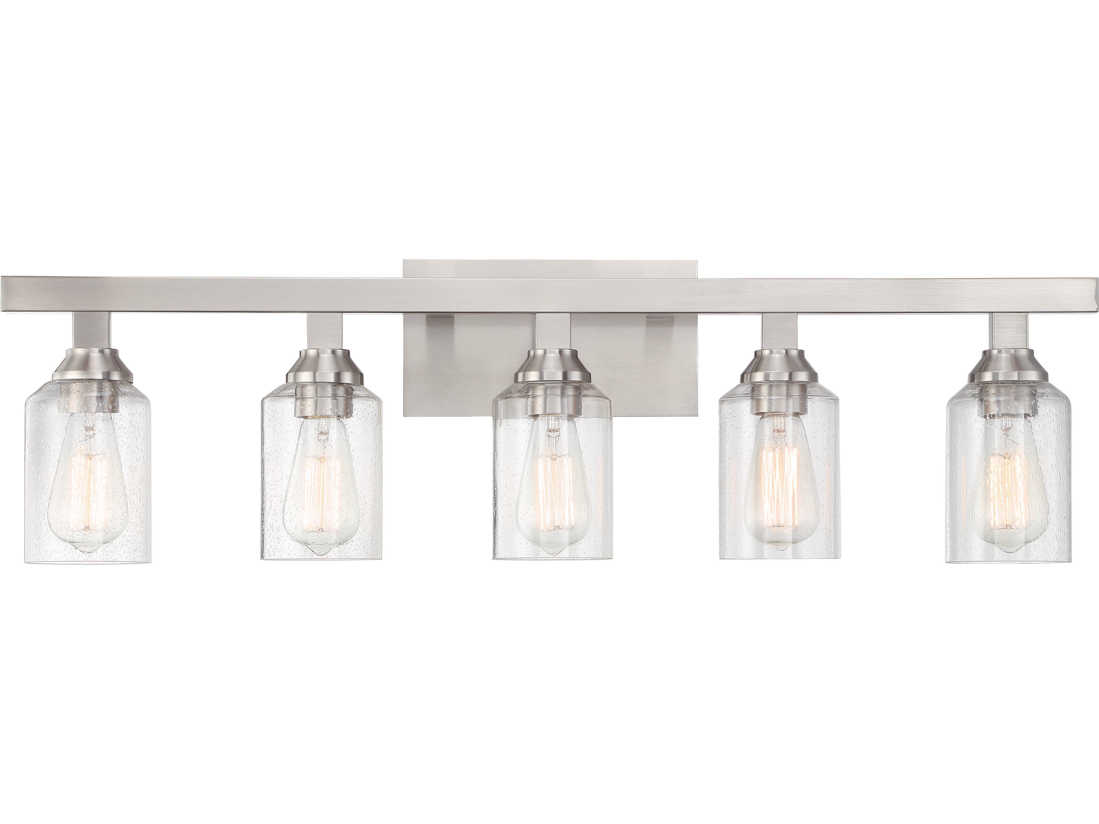 Craftmade Chicago 5-Light Brushed Polished Nickel Glass Vanity Light