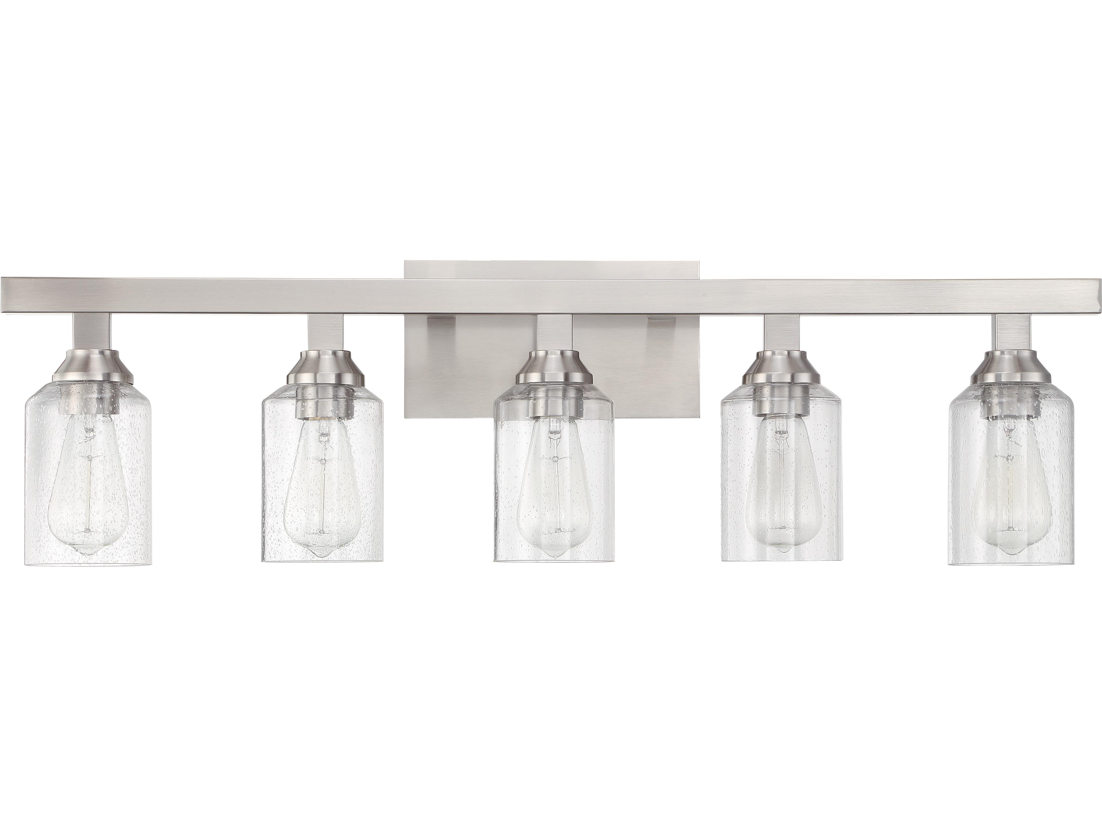 Craftmade Chicago 5-Light Brushed Polished Nickel Glass Vanity Light