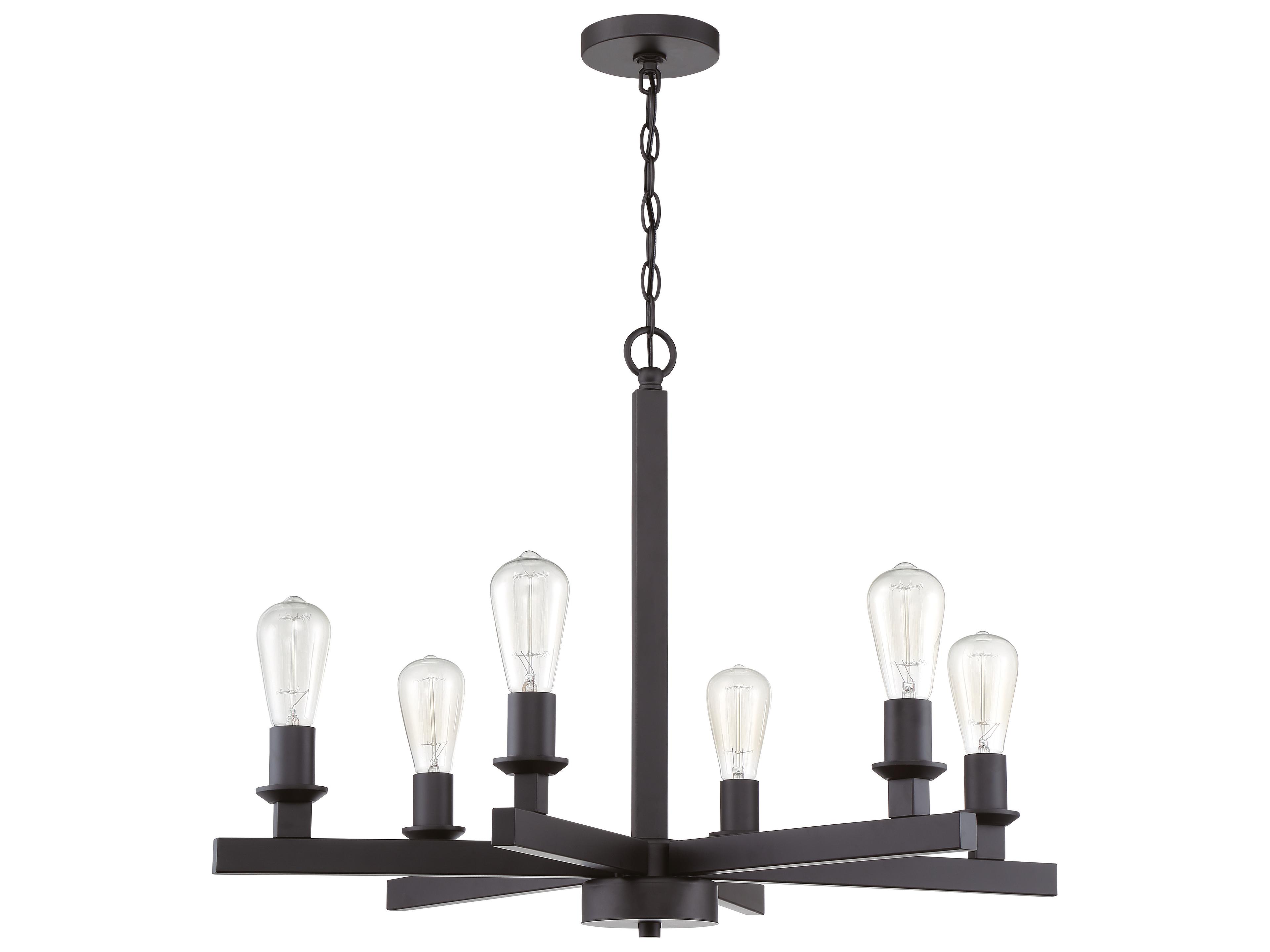 Craftmade Chicago 6-Light Flat Black Chandelier