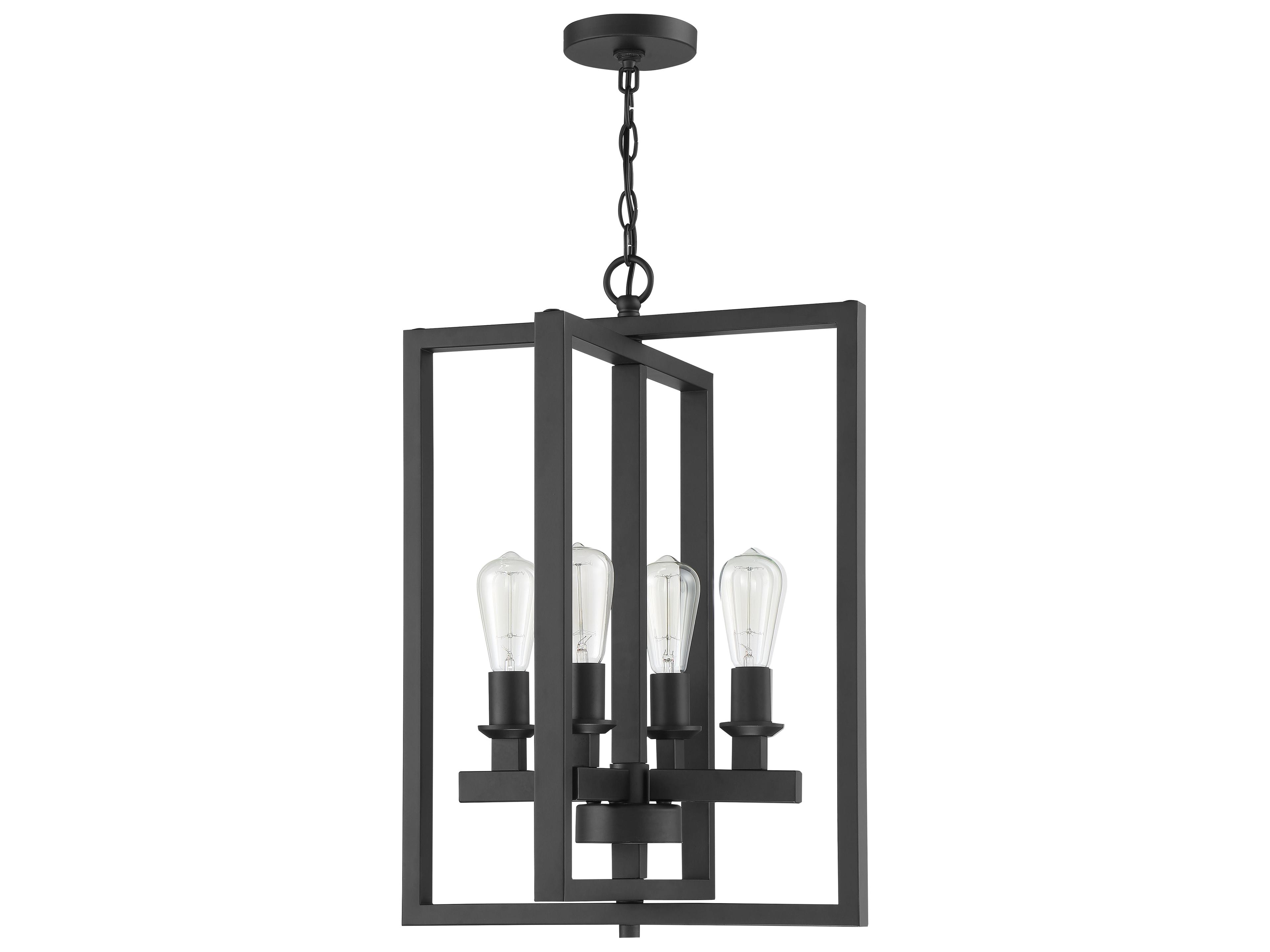 Chicago 4-Light Flat Black Chandelier
