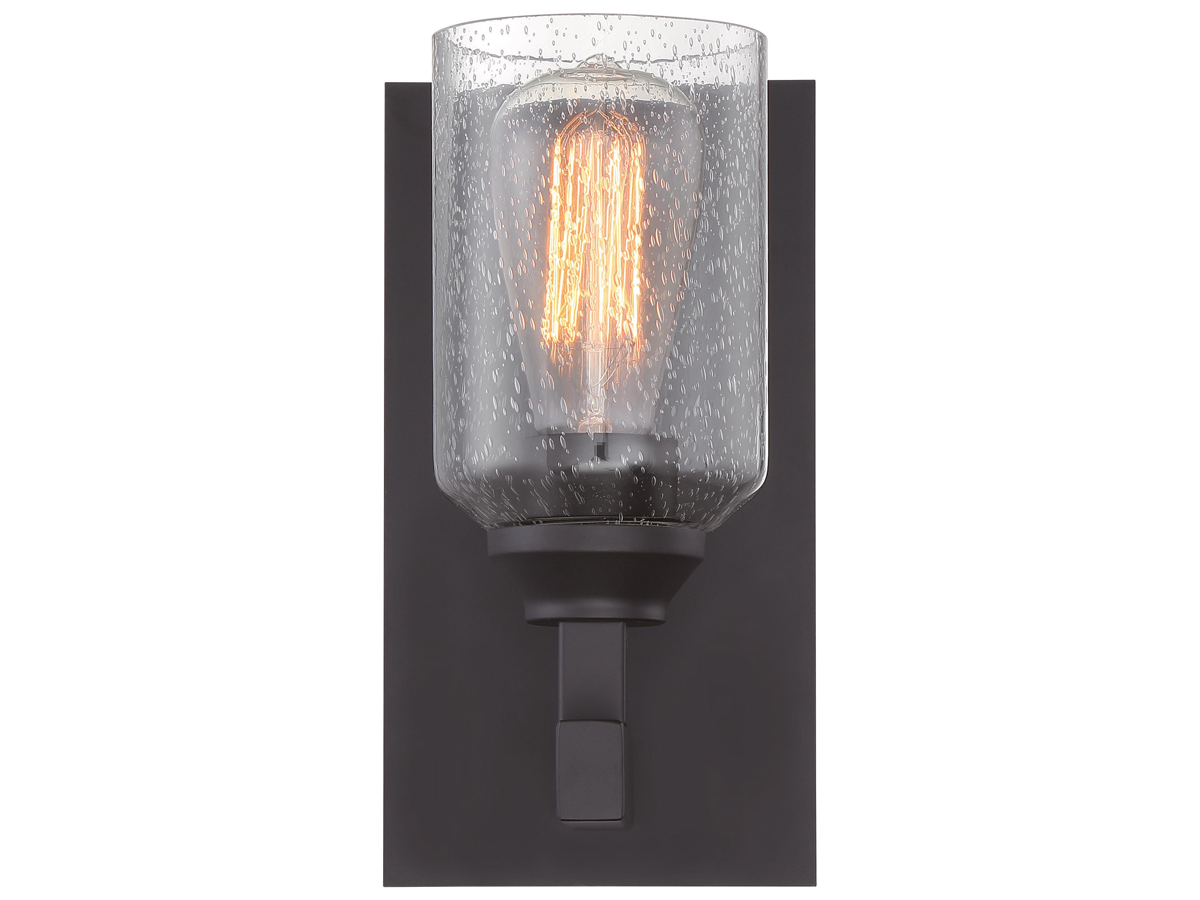 Craftmade Chicago 1-Light Flat Black Glass Vanity Light