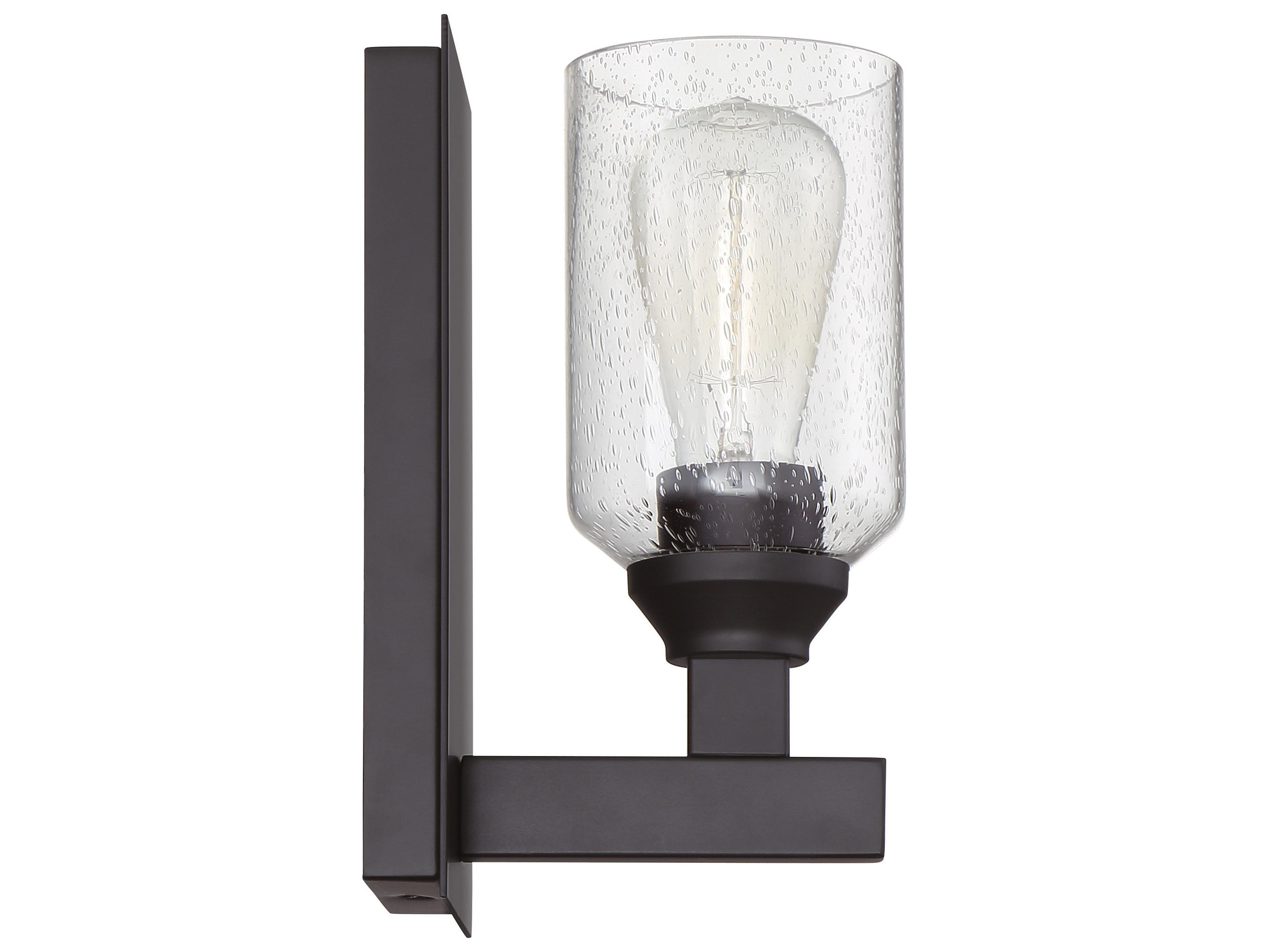 Craftmade Chicago 1-Light Flat Black Glass Vanity Light