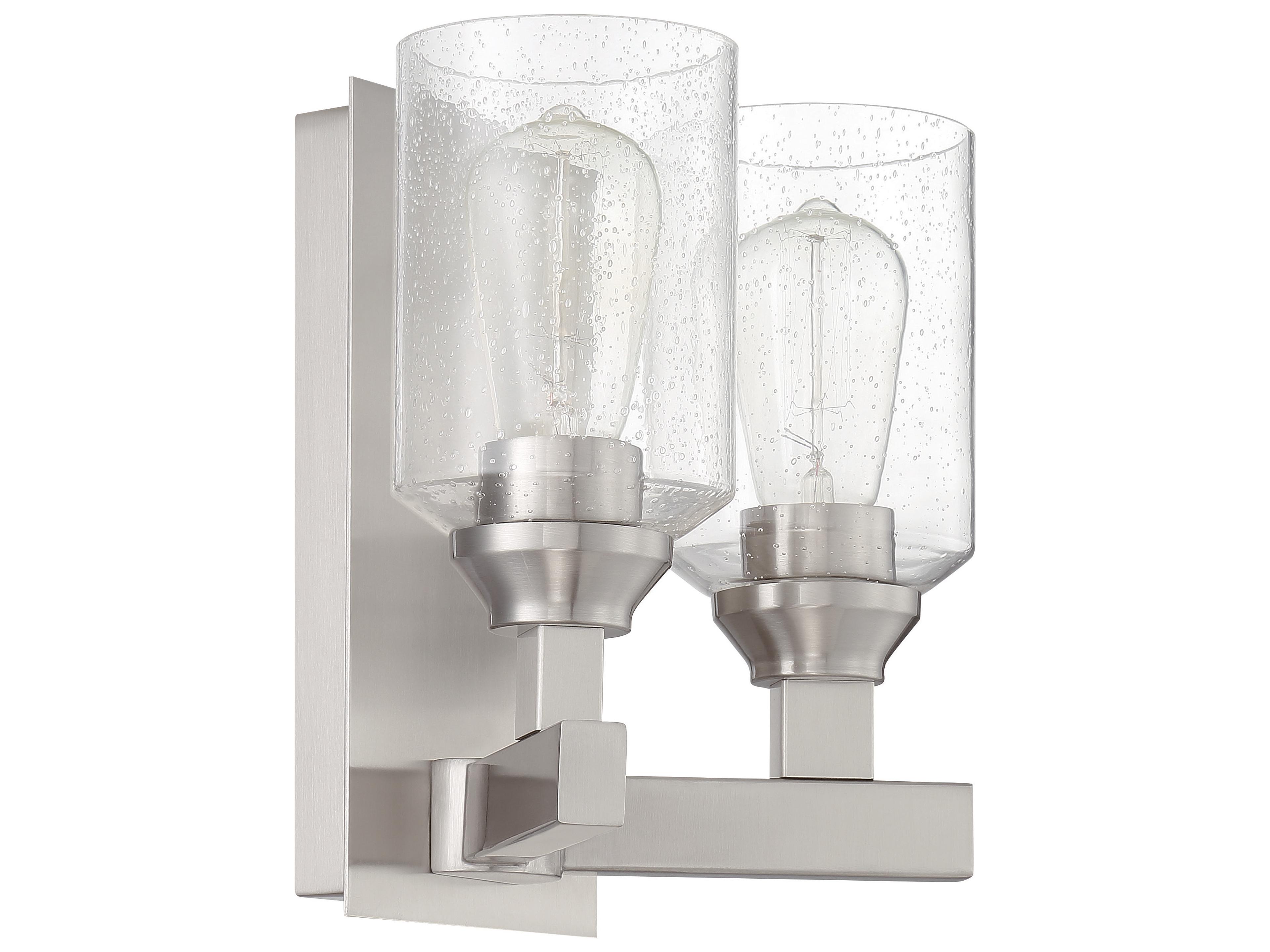 Craftmade Chicago 2-Light Brushed Polished Nickel Glass Vanity Light