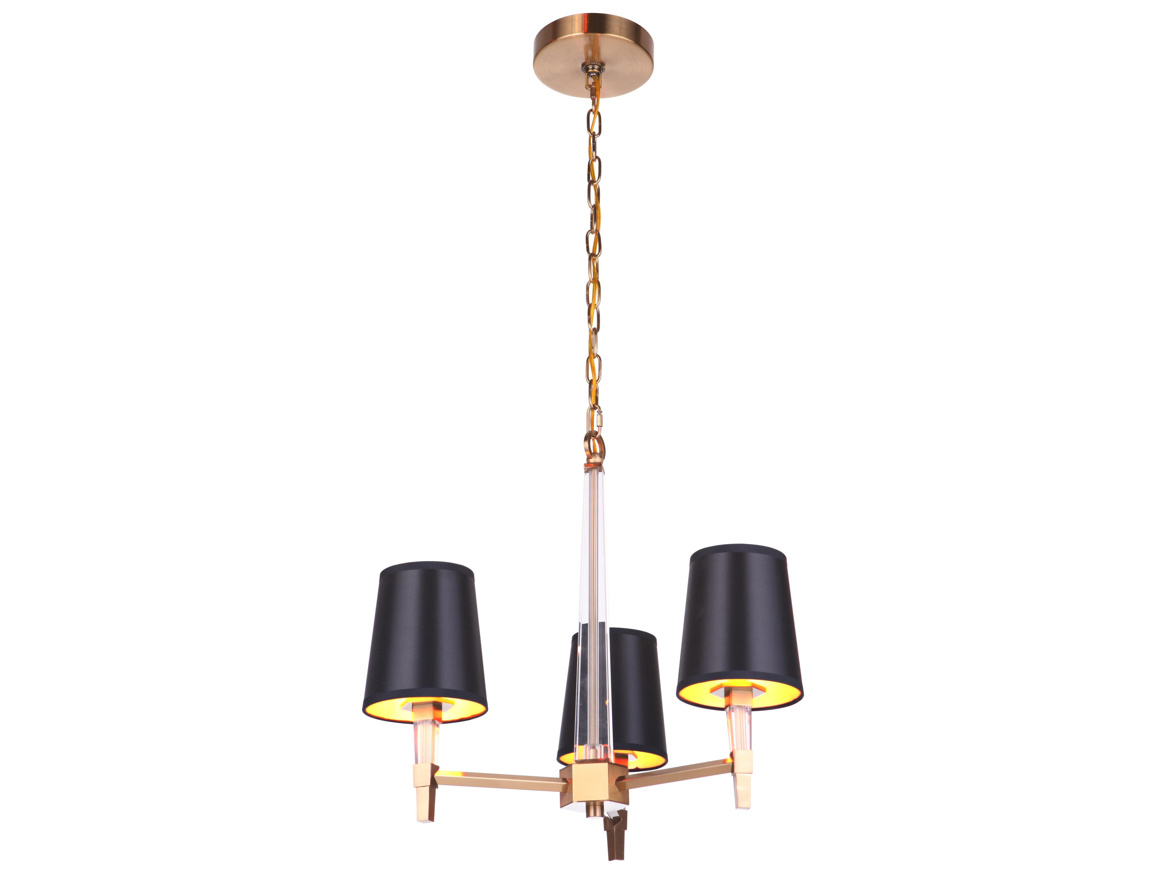 Craftmade Tarryn 3-Light Satin Brass Crystal Candelabra Chandelier