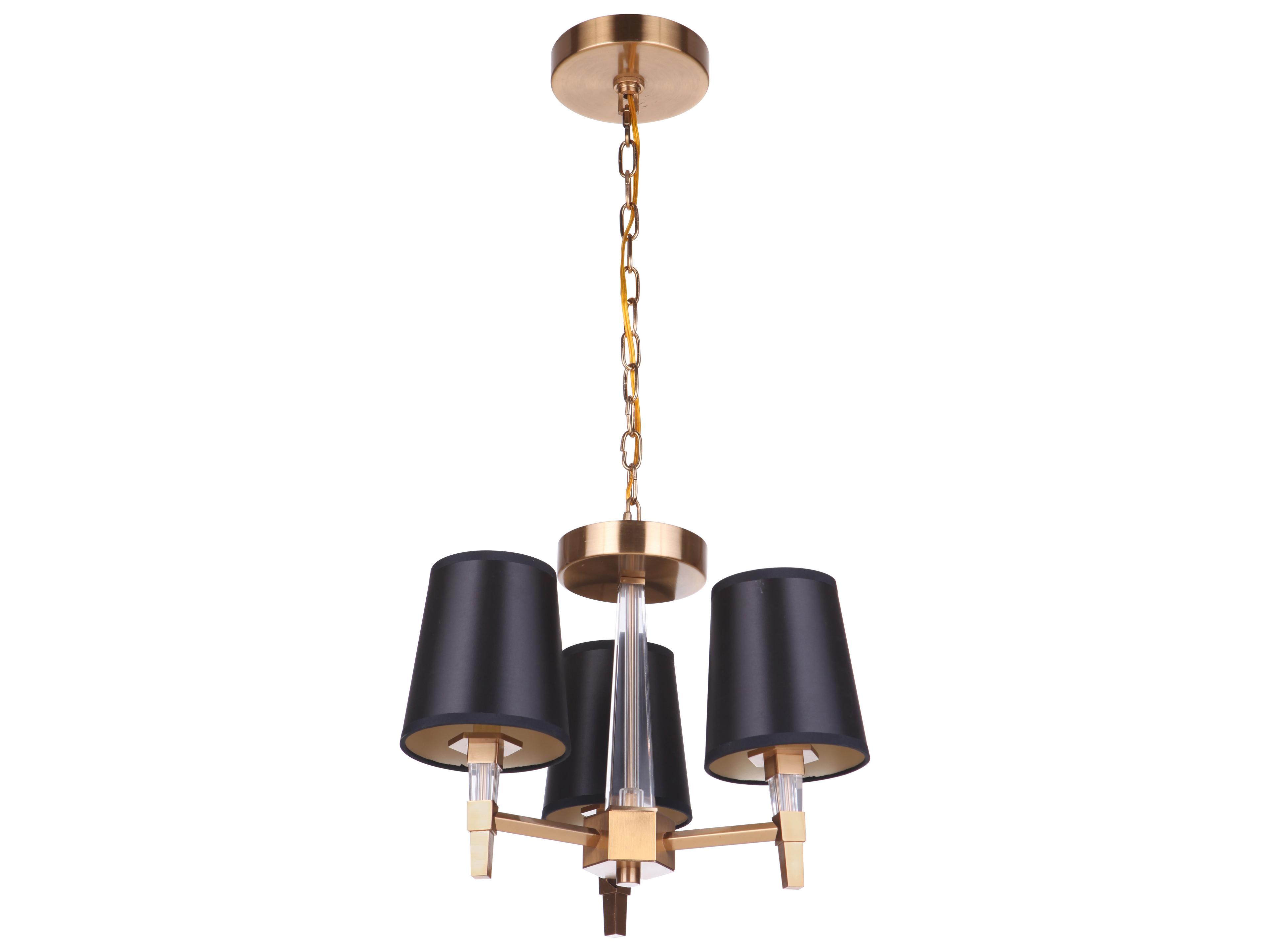 Craftmade Tarryn 3-Light Satin Brass Crystal Candelabra Chandelier