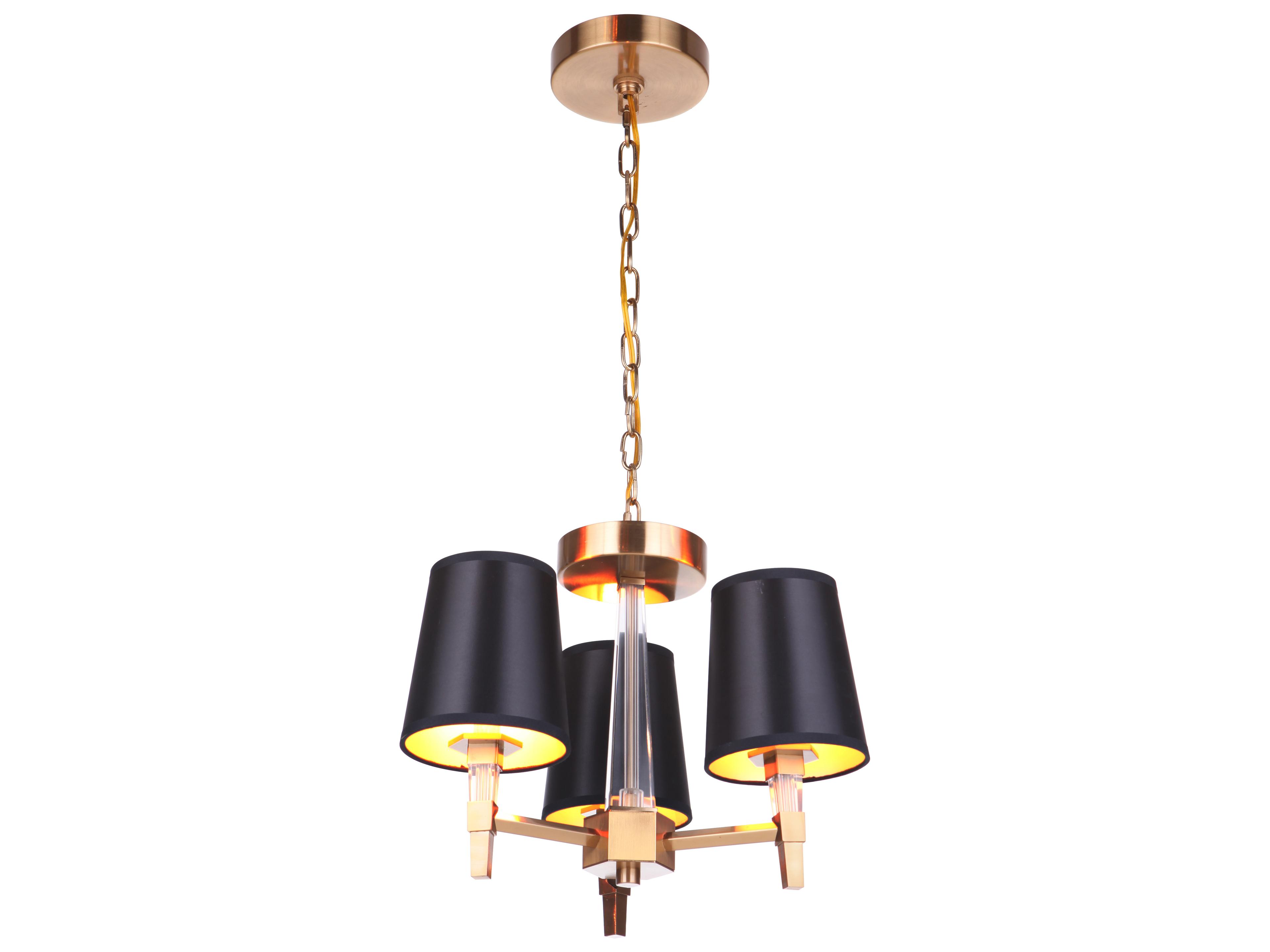 Craftmade Tarryn 3-Light Satin Brass Crystal Candelabra Chandelier