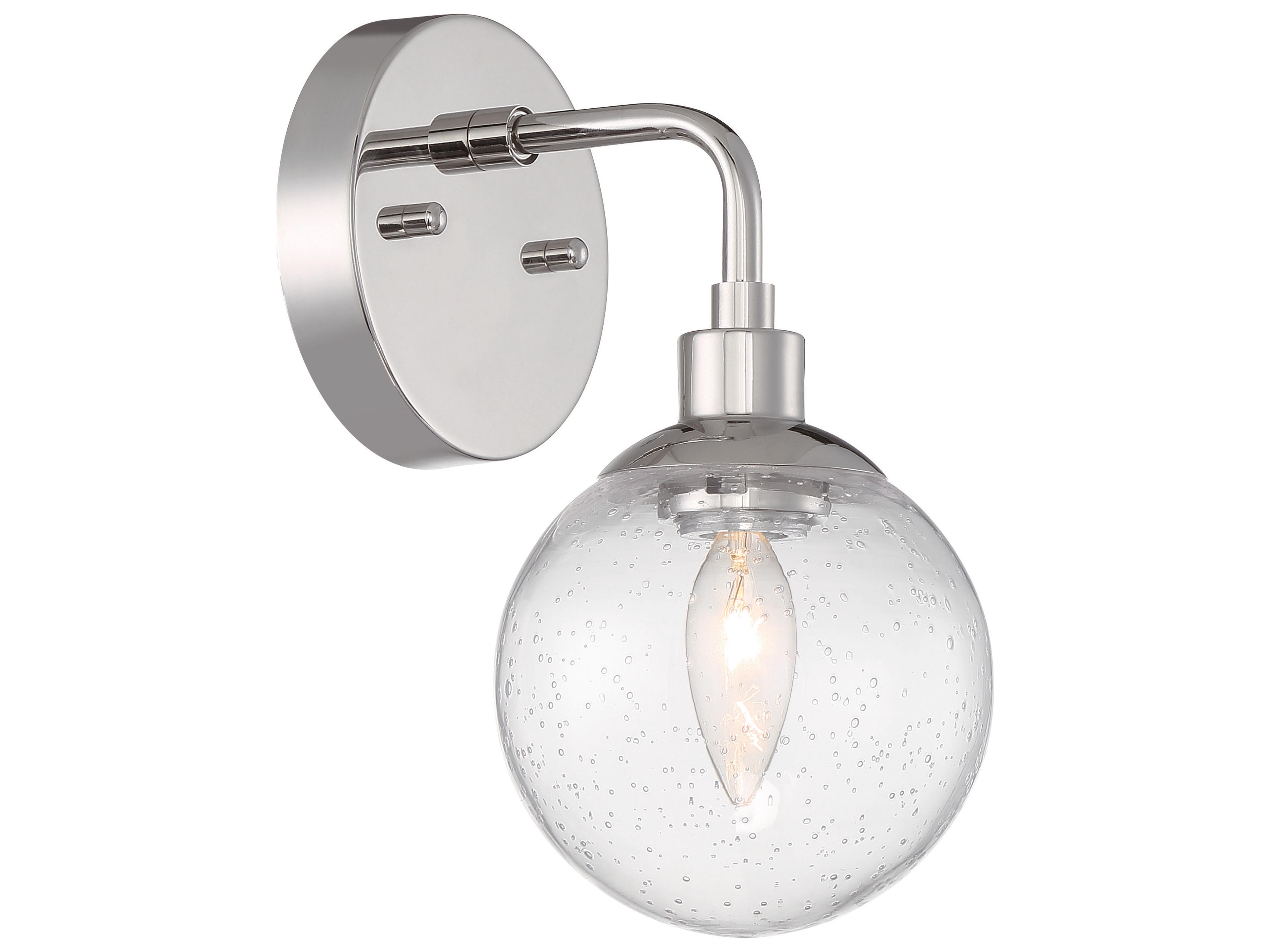 Que 1-Light Chrome Glass Wall Sconce