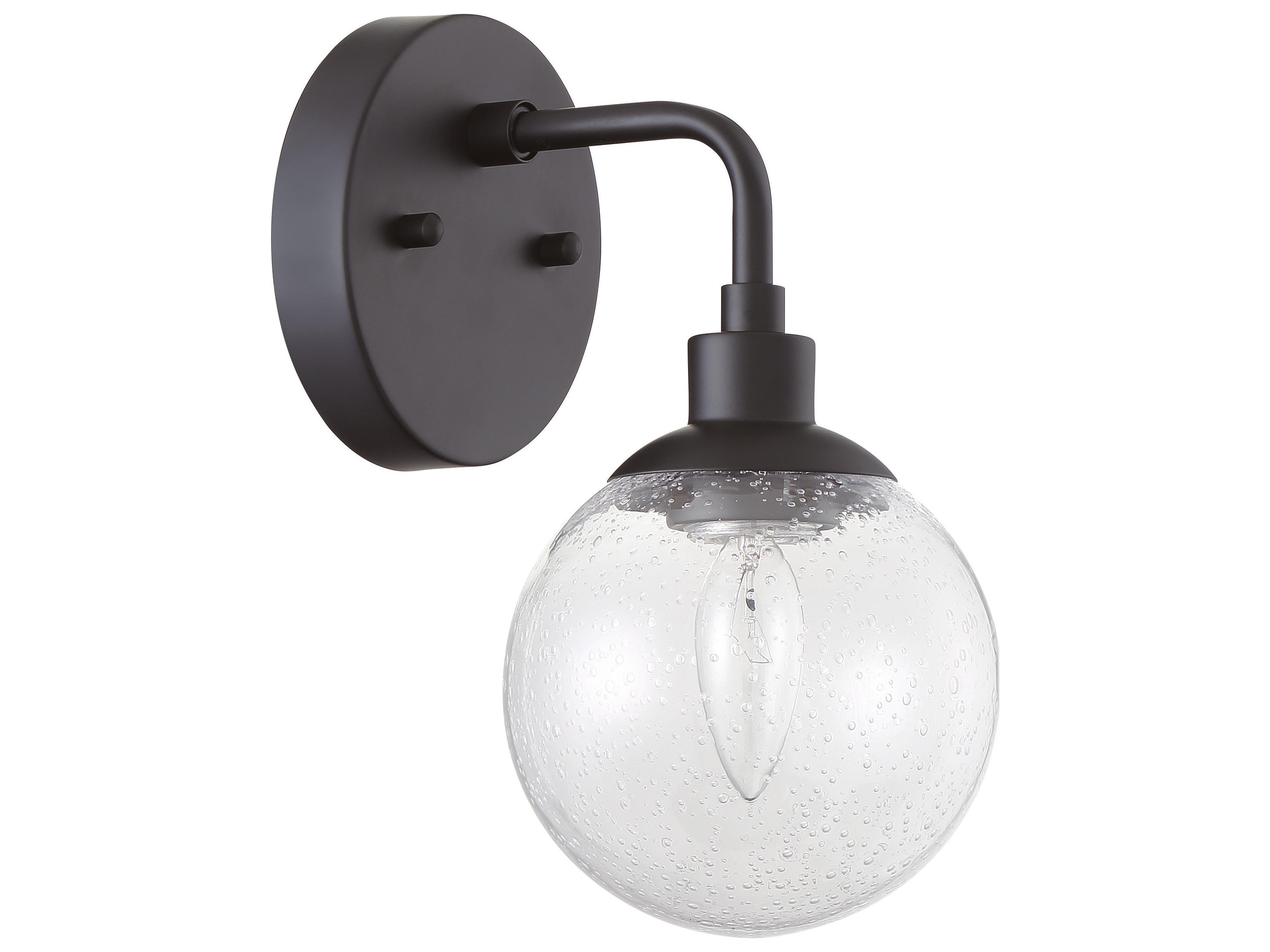 Craftmade Que 1-Light Flat Black Glass Wall Sconce