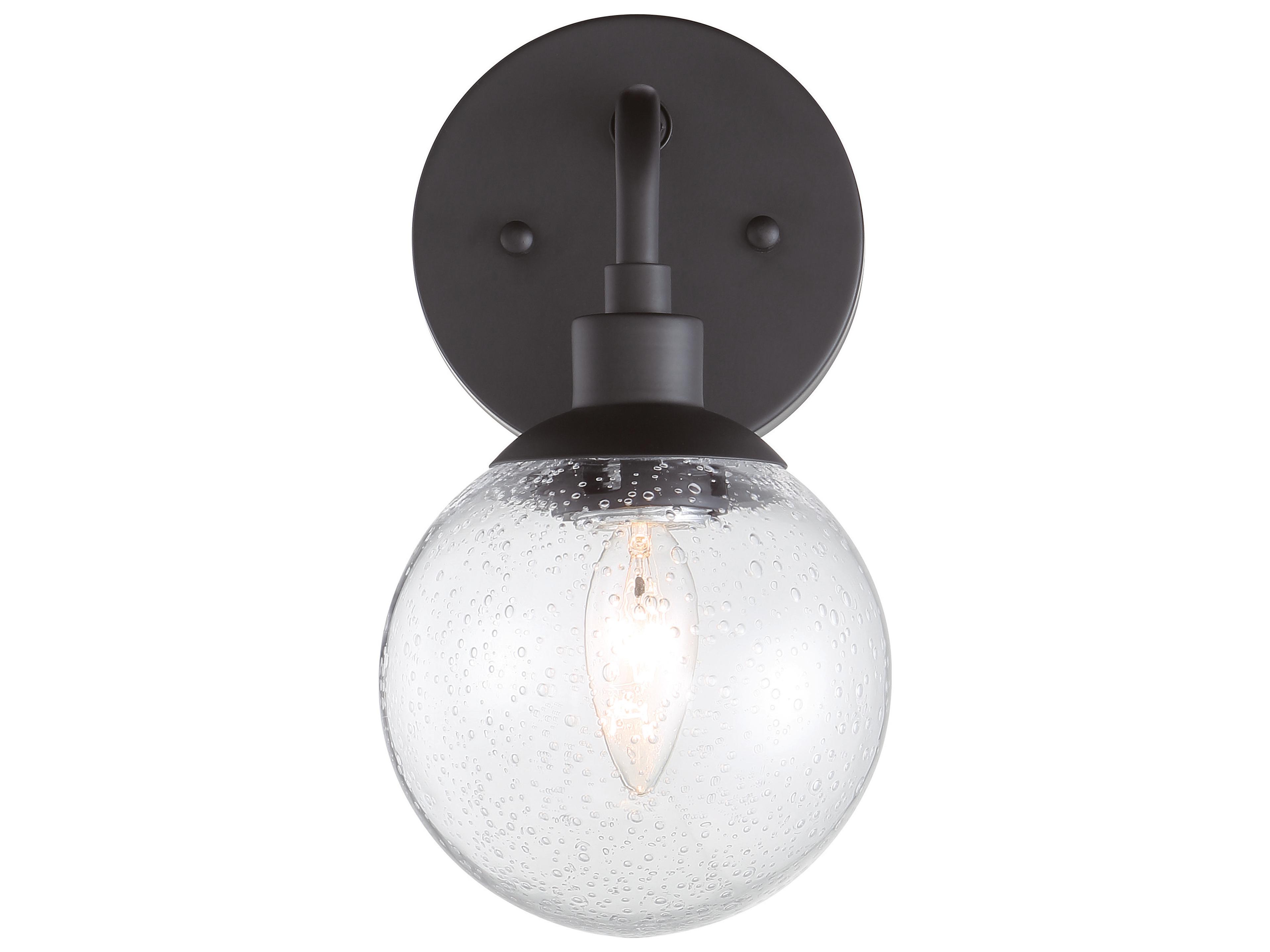 Craftmade Que 1-Light Flat Black Glass Wall Sconce