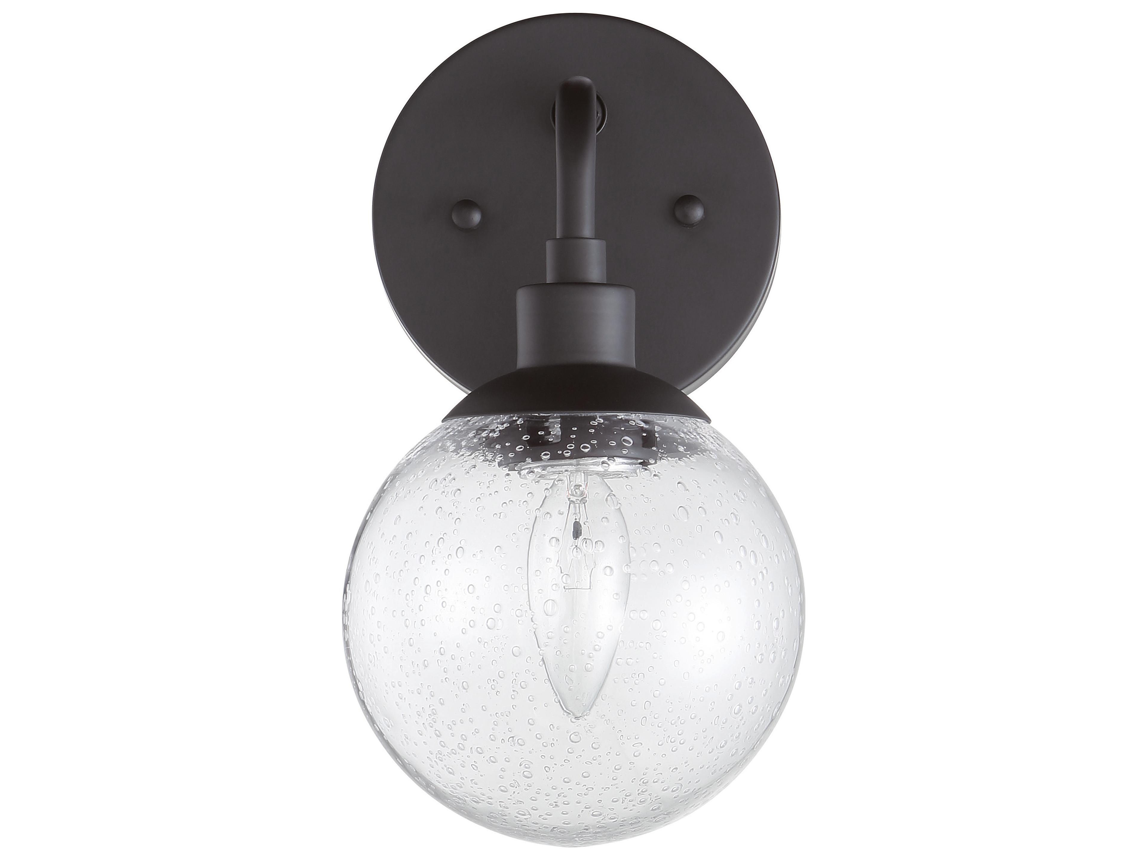 Craftmade Que 1-Light Flat Black Glass Wall Sconce