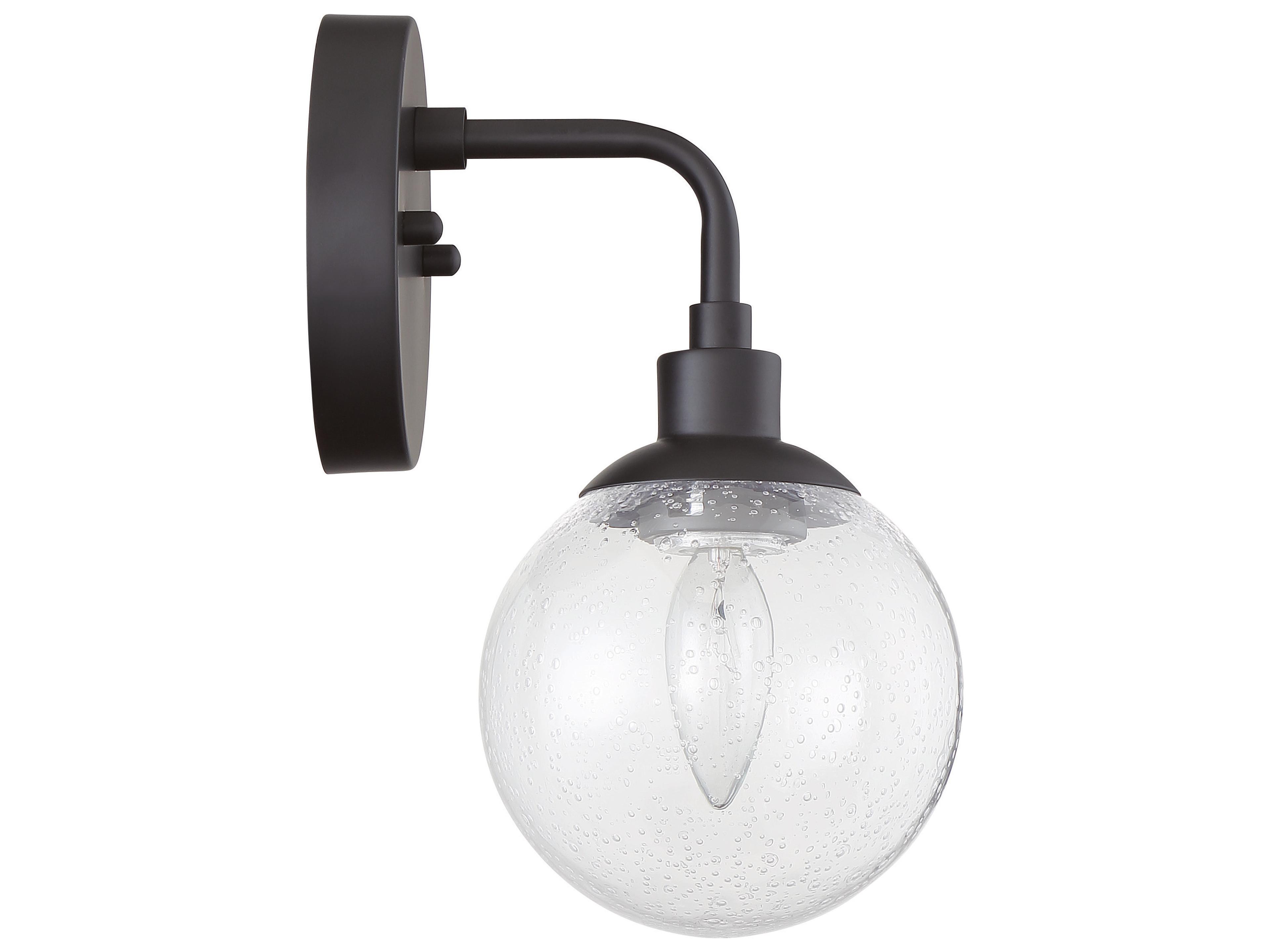 Craftmade Que 1-Light Flat Black Glass Wall Sconce