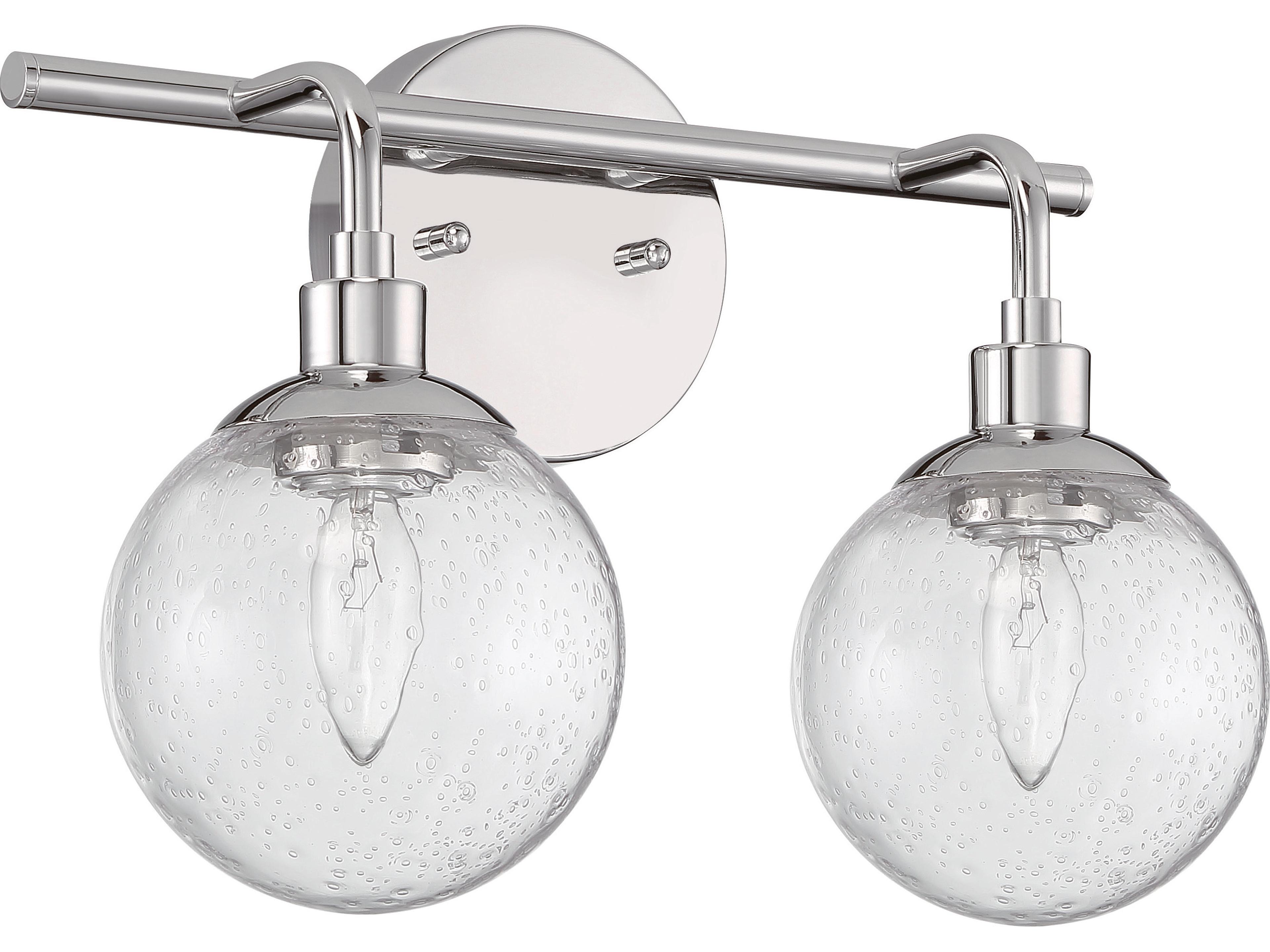Craftmade Que 2-Light Chrome Glass Vanity Light