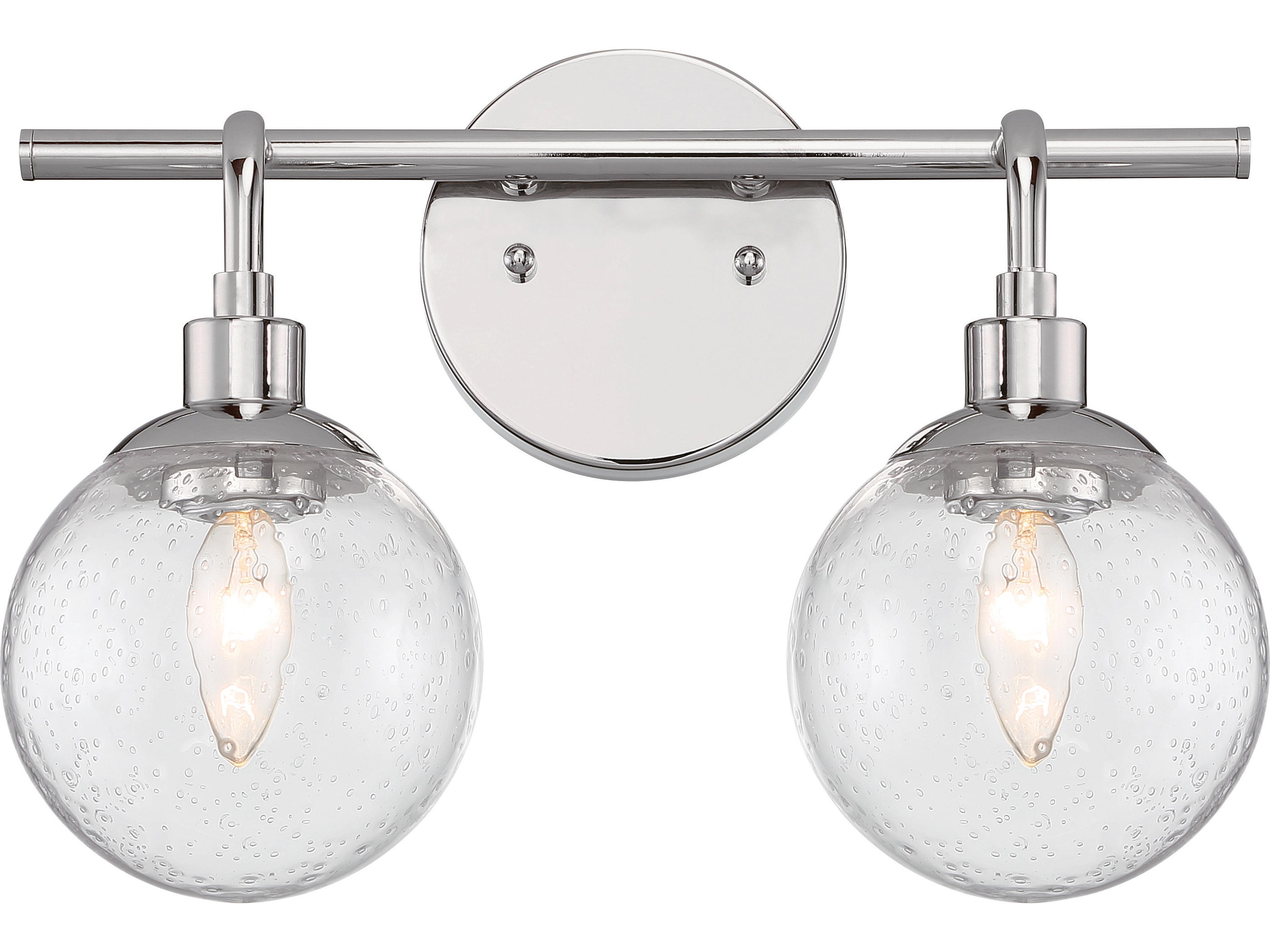 Craftmade Que 2-Light Chrome Glass Vanity Light