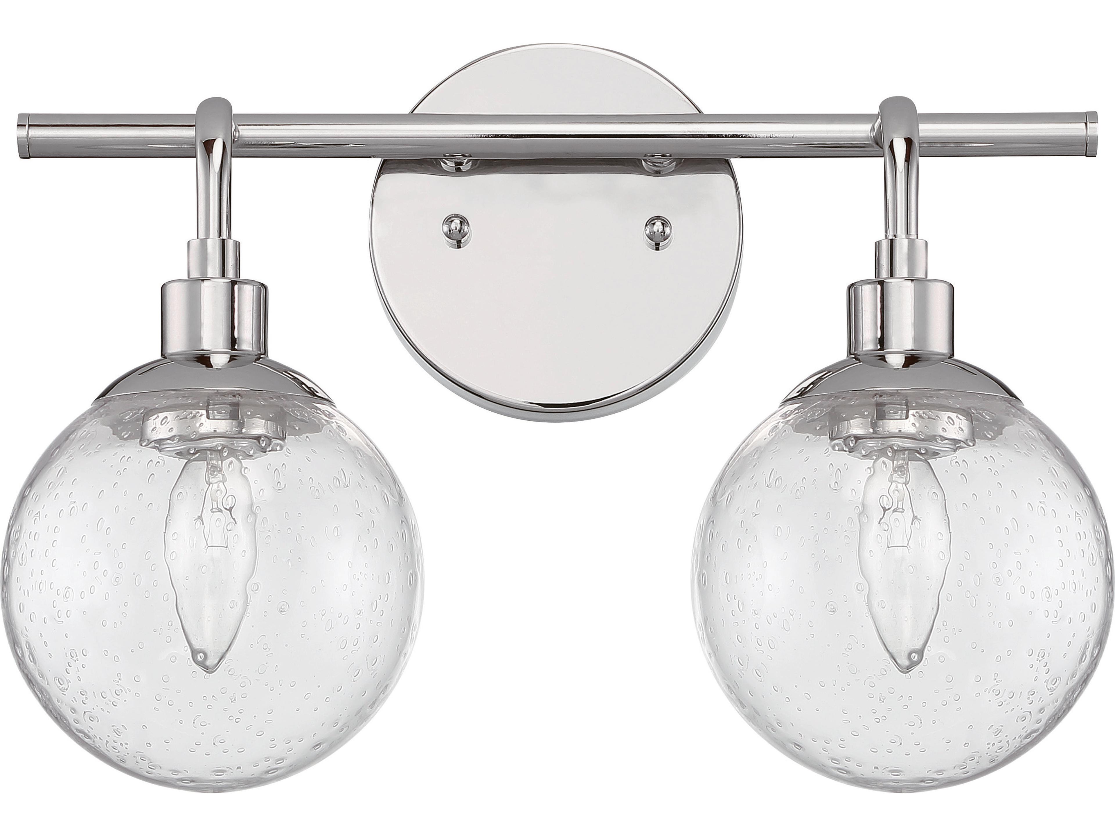 Craftmade Que 2-Light Chrome Glass Vanity Light