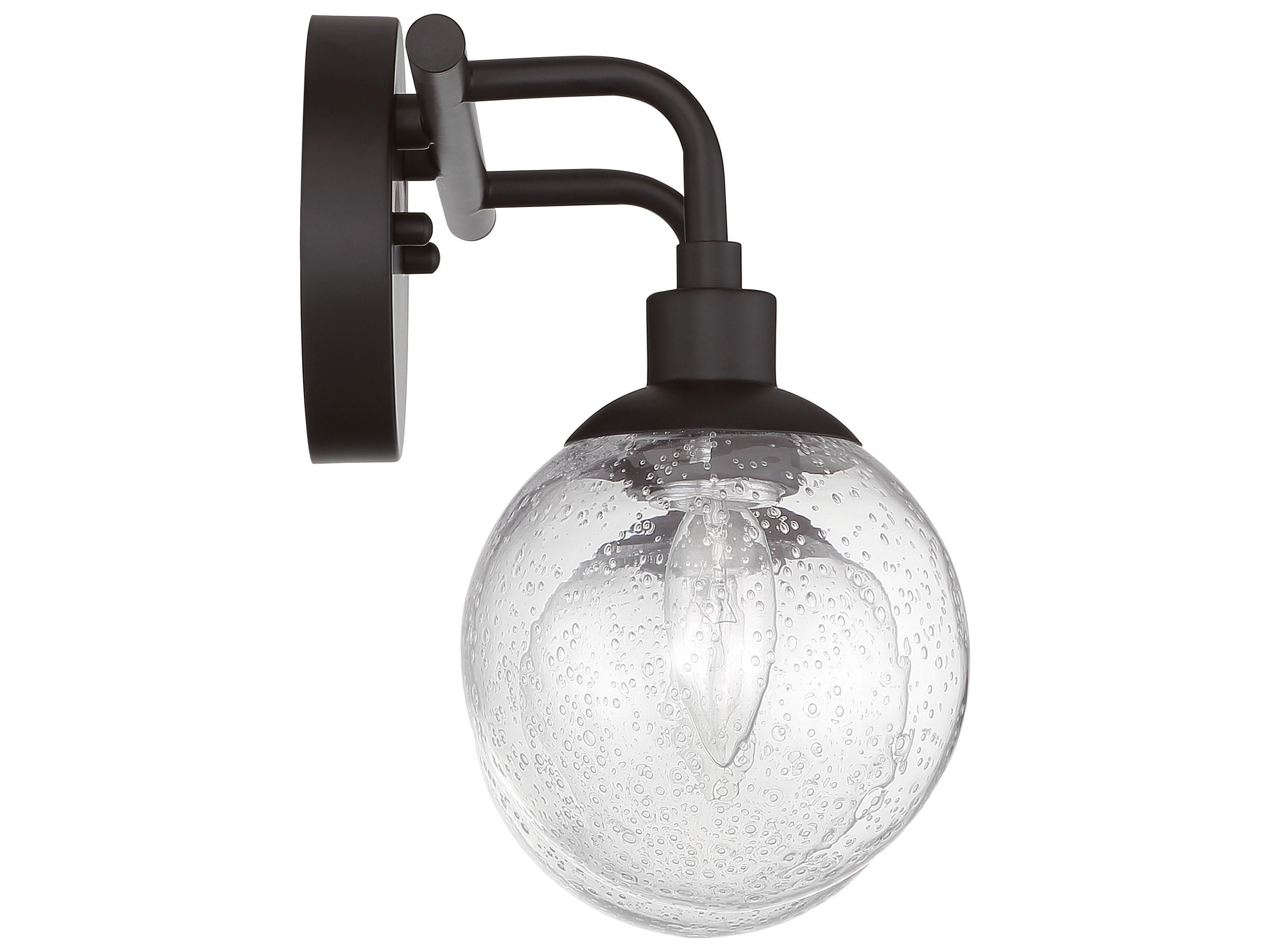 Craftmade Que 2-Light Flat Black Glass Vanity Light