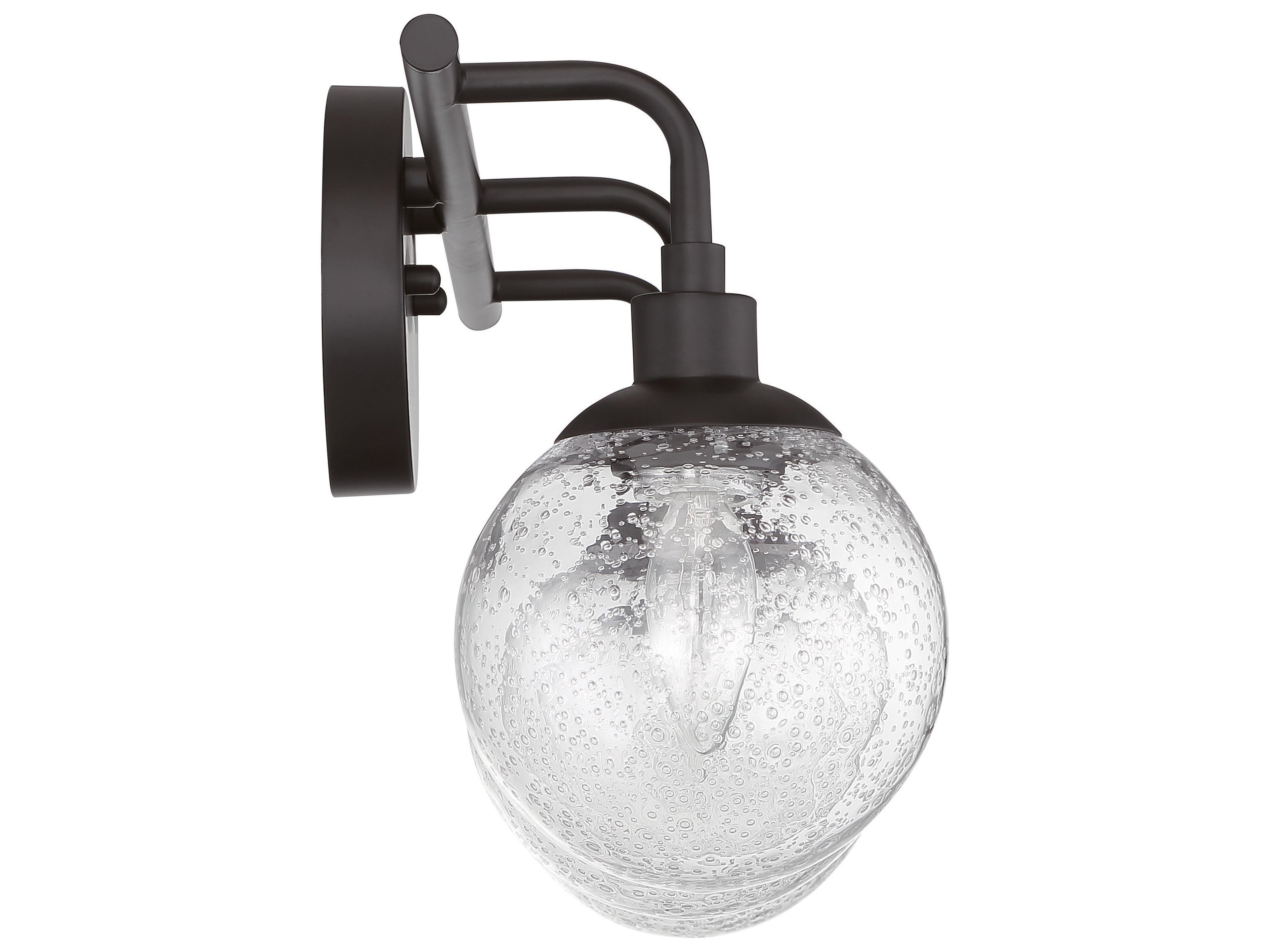 Craftmade Que 3-Light Flat Black Glass Vanity Light