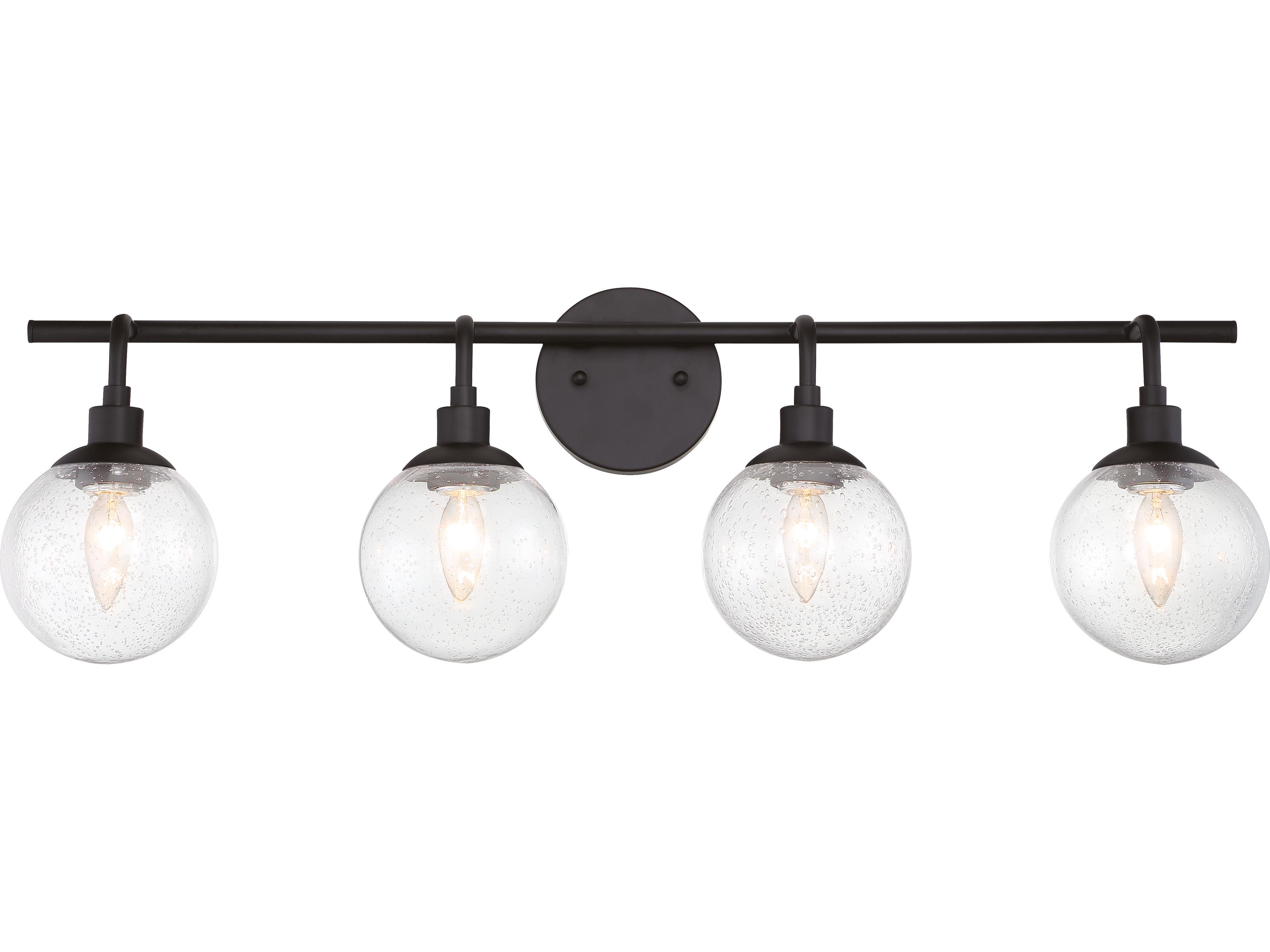 Craftmade Que 4-Light Flat Black Glass Vanity Light