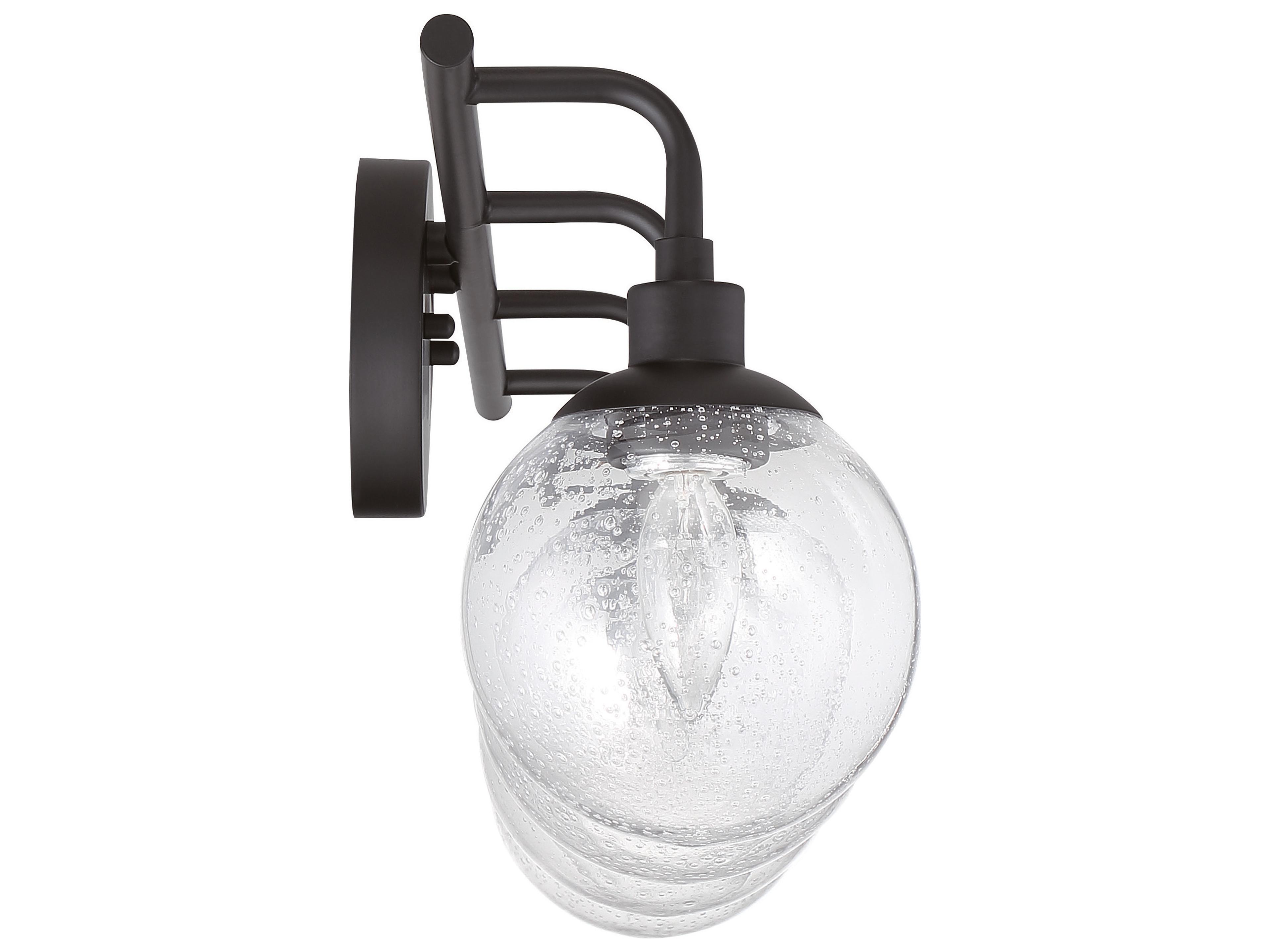 Craftmade Que 4-Light Flat Black Glass Vanity Light