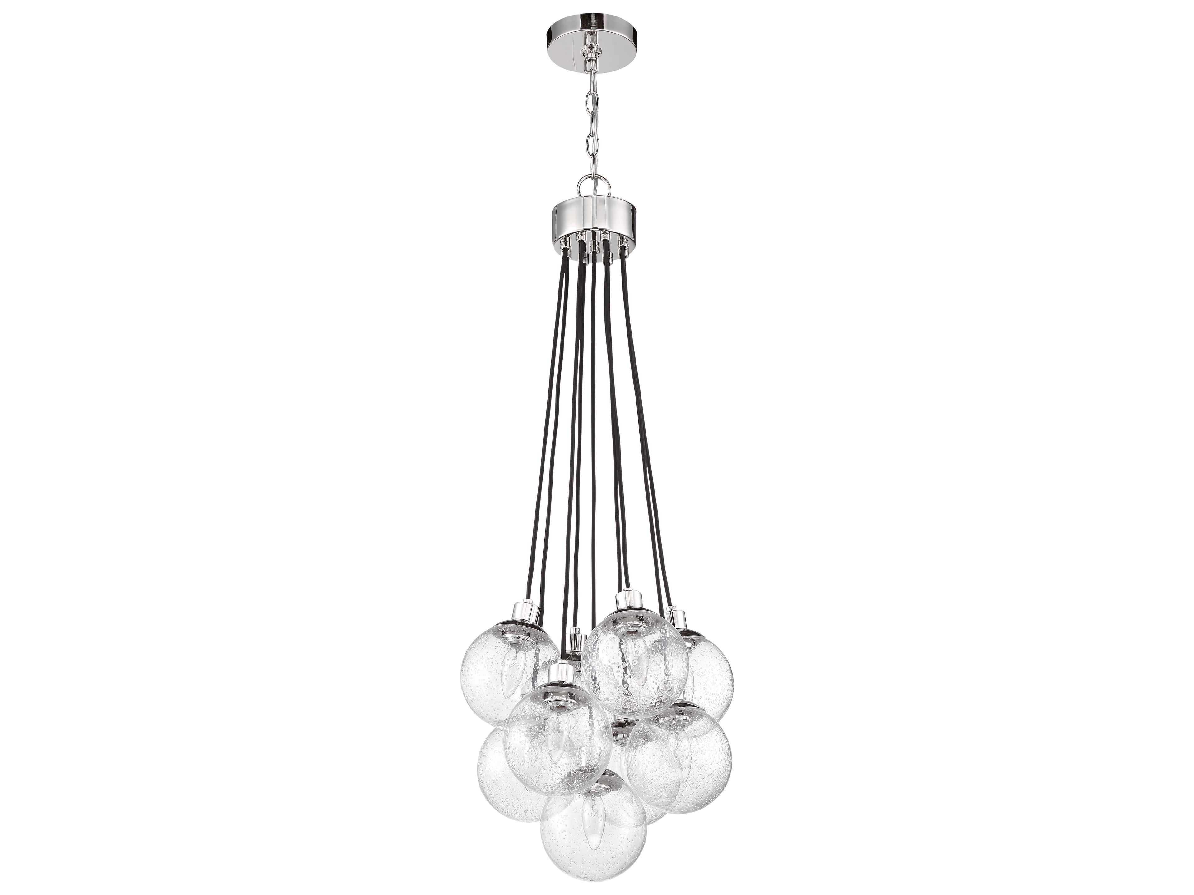 Craftmade Que 9-Light Chrome Glass Globe Pendant
