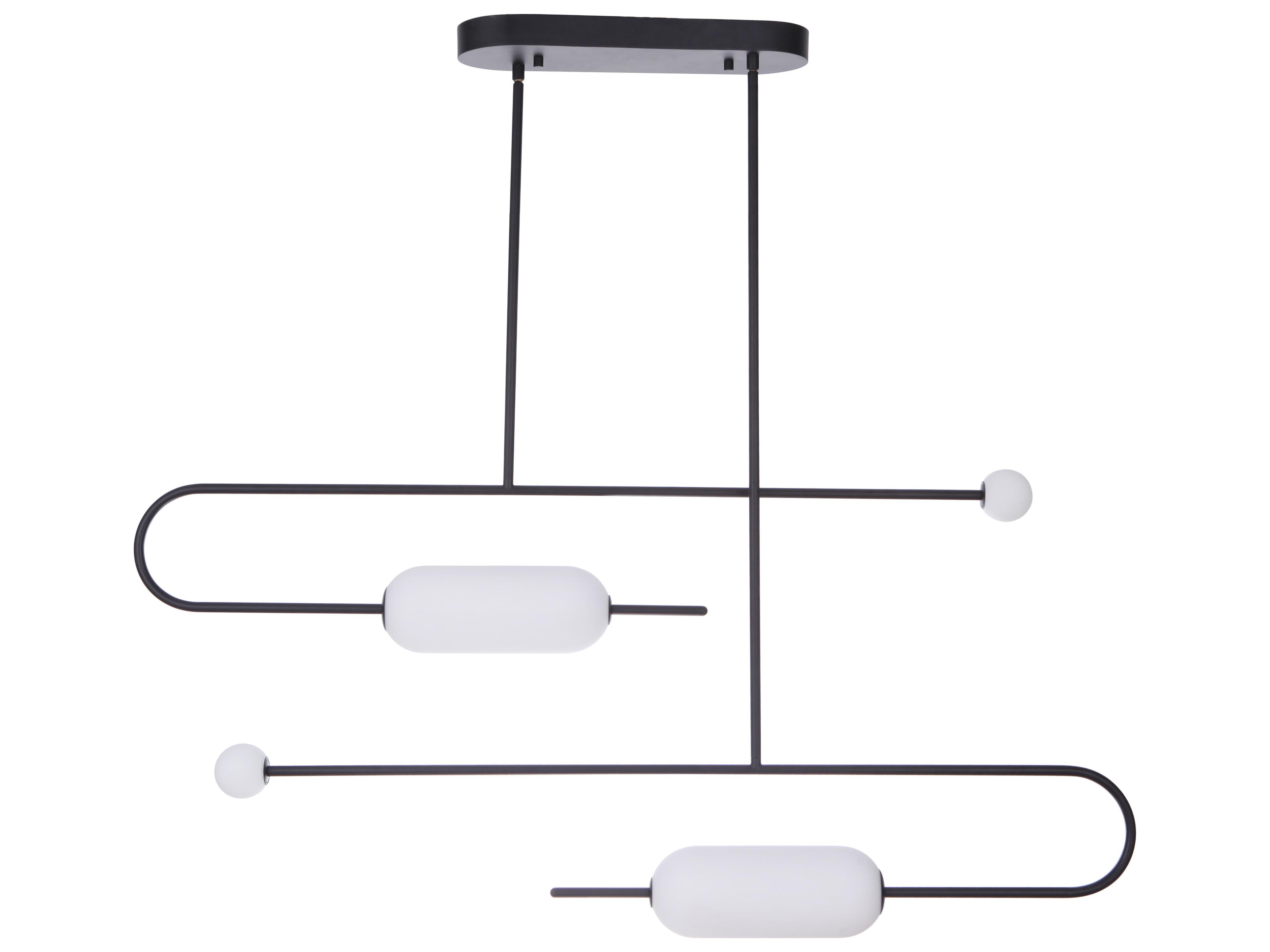 Tuli 4-Light Flat Black Glass LED Island Pendant