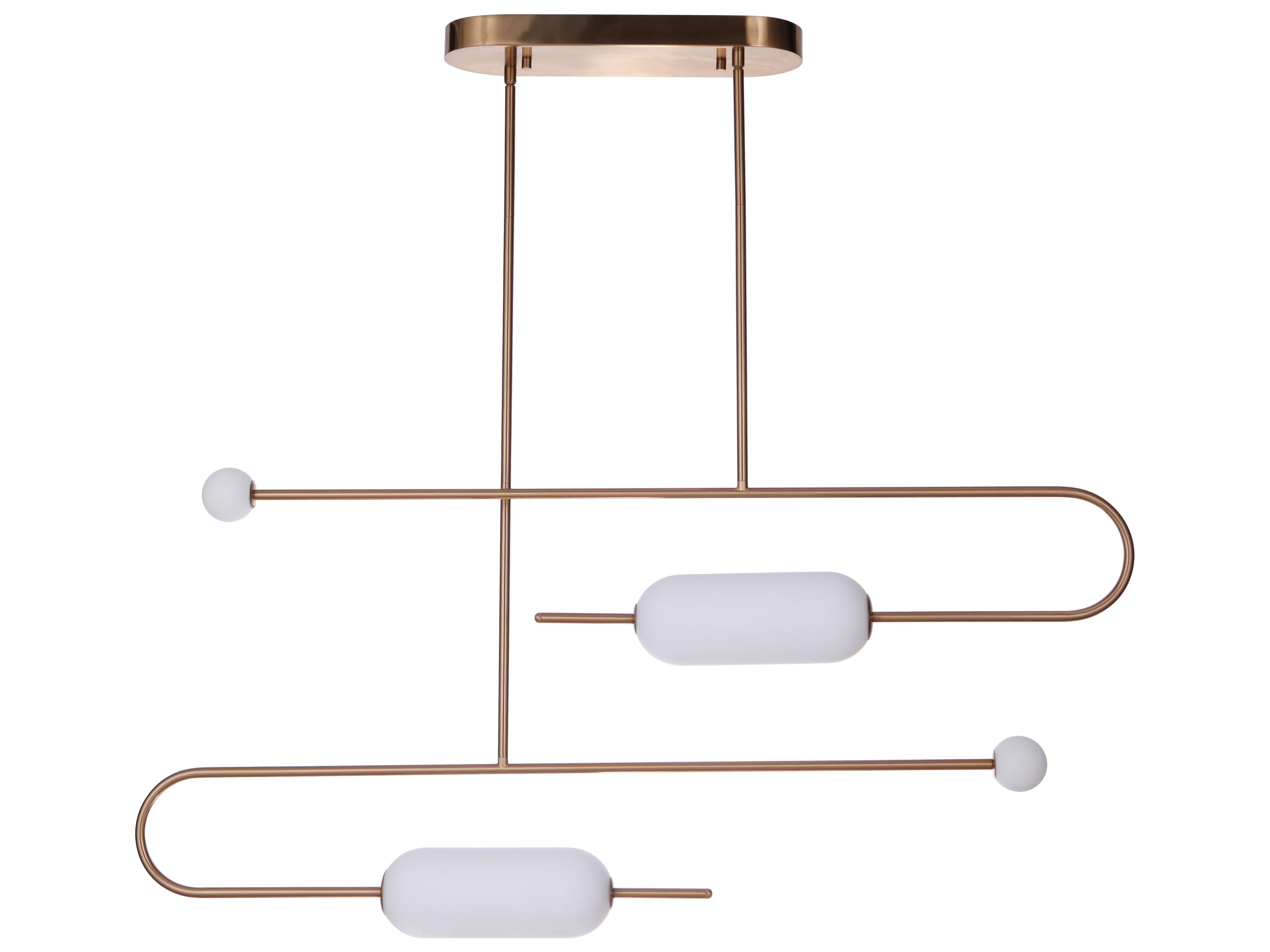 Tuli Satin Brass Glass LED Island Pendant