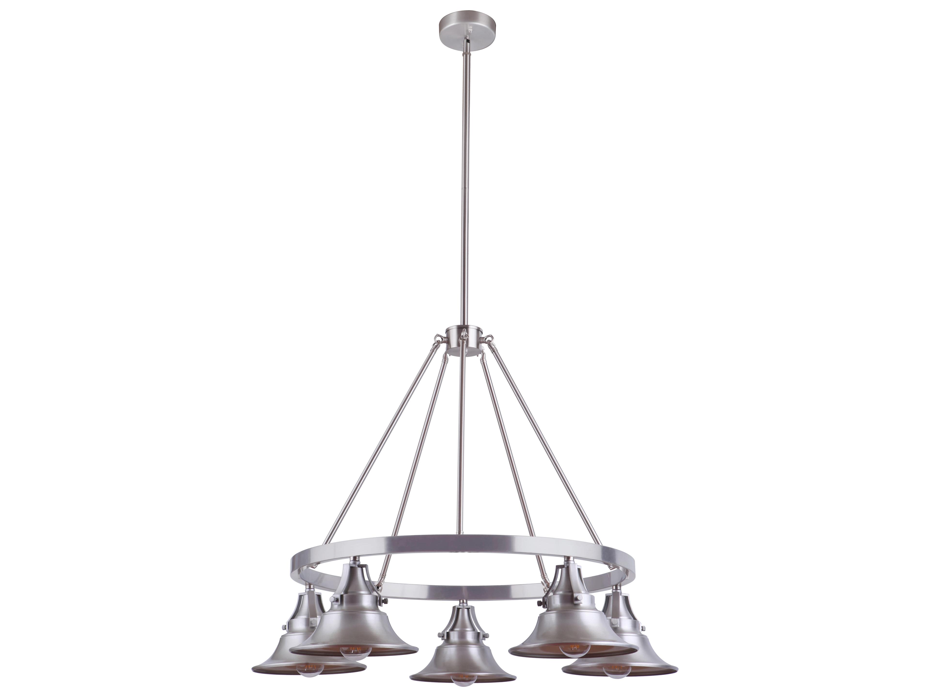 Union 5-Light Satin Aluminum Gray Bell Chandelier