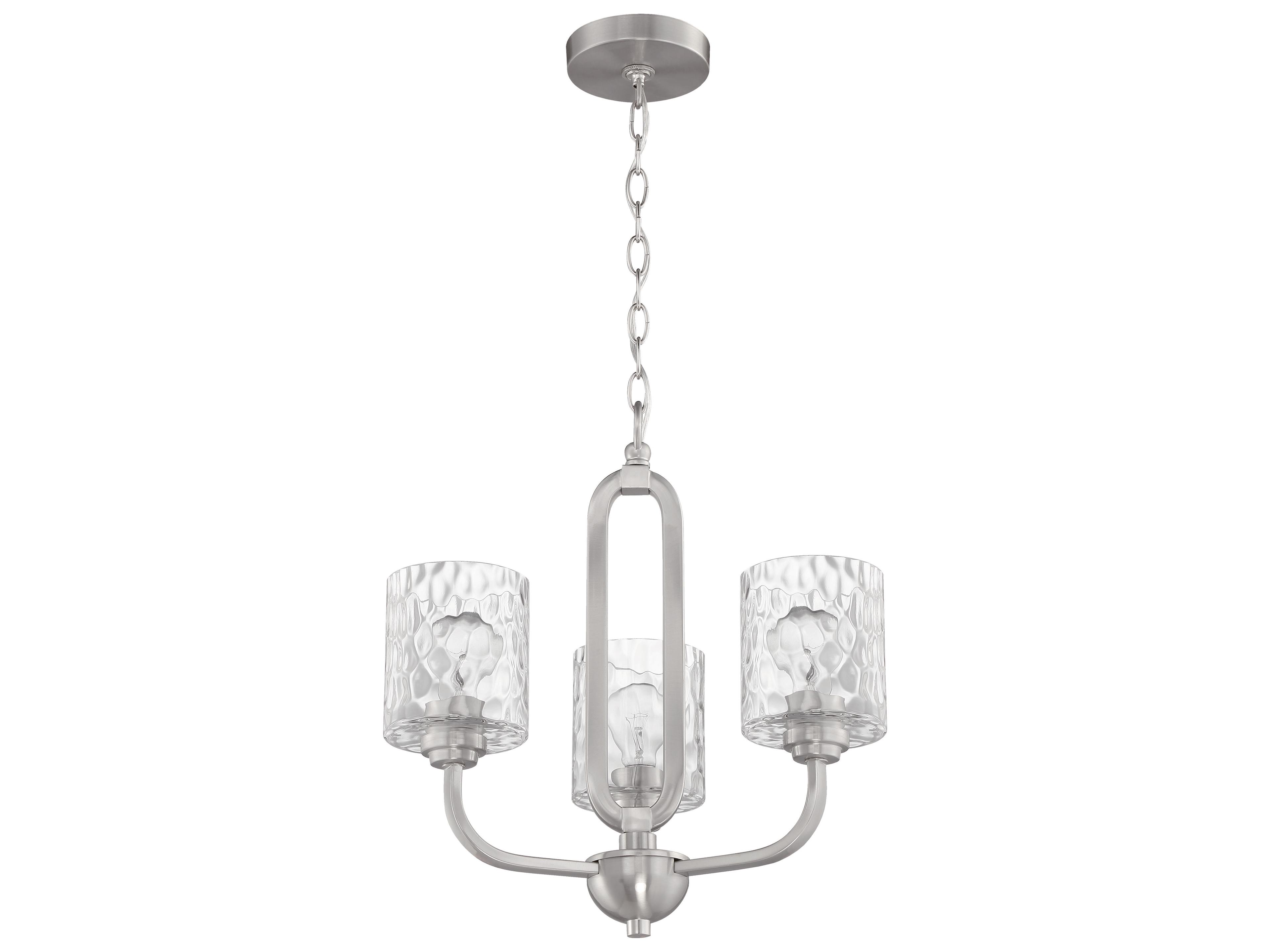 Craftmade Collins 3-Light Brushed Polished Nickel Glass Cylinder Chandelier