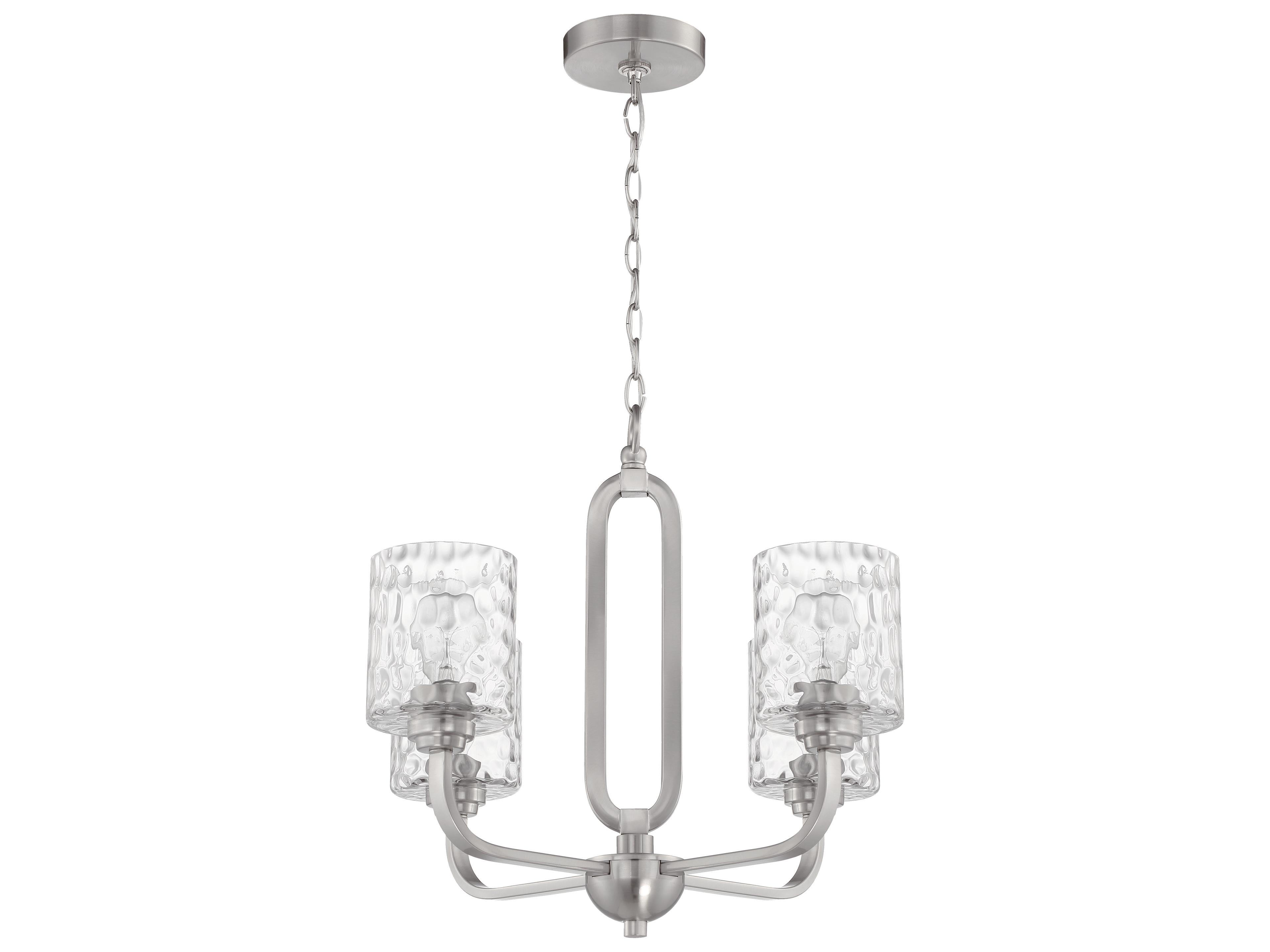Craftmade Collins 4-Light Brushed Polished Nickel Glass Cylinder Chandelier