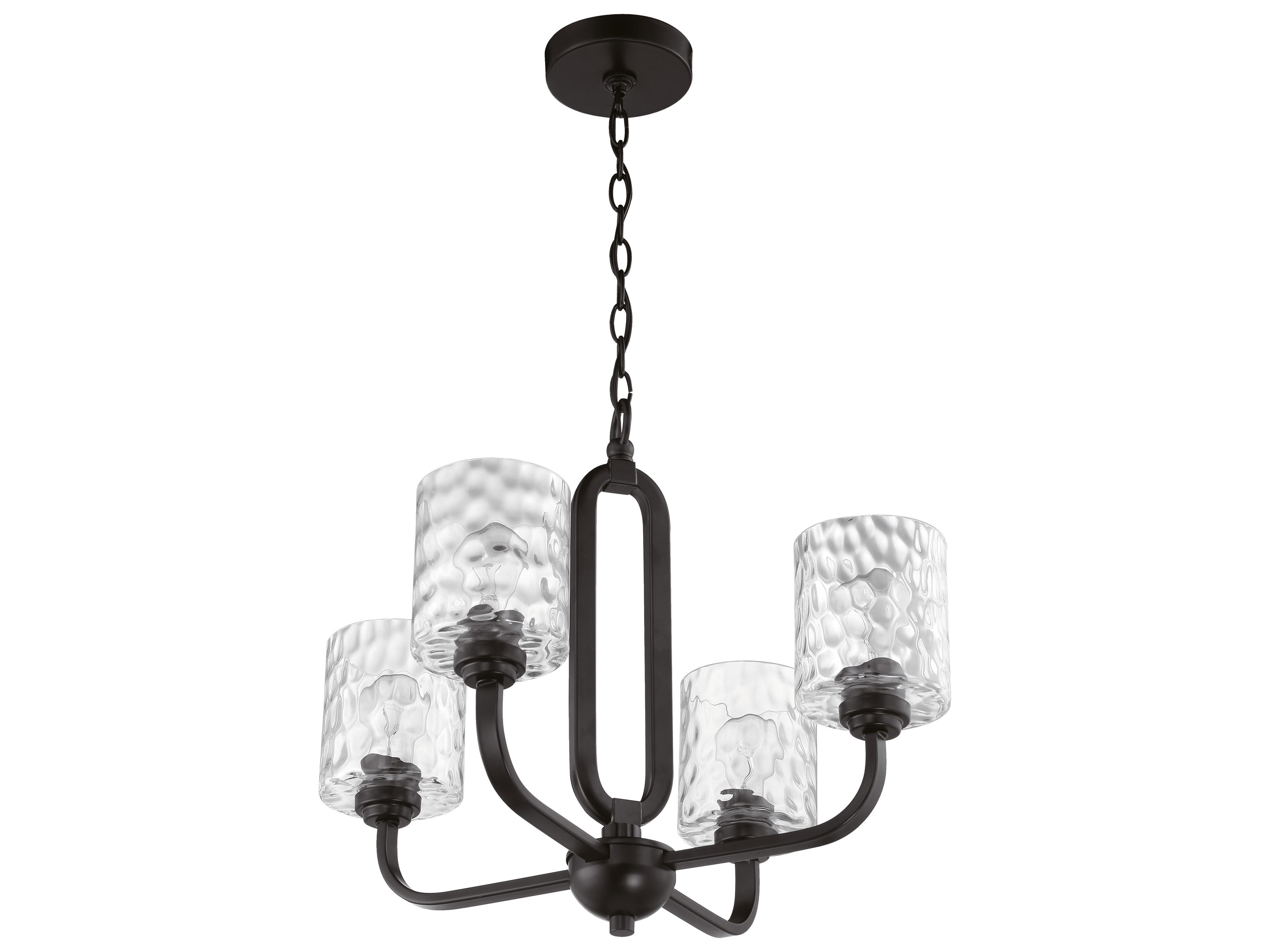 Craftmade Collins 4-Light Flat Black Glass Cylinder Chandelier
