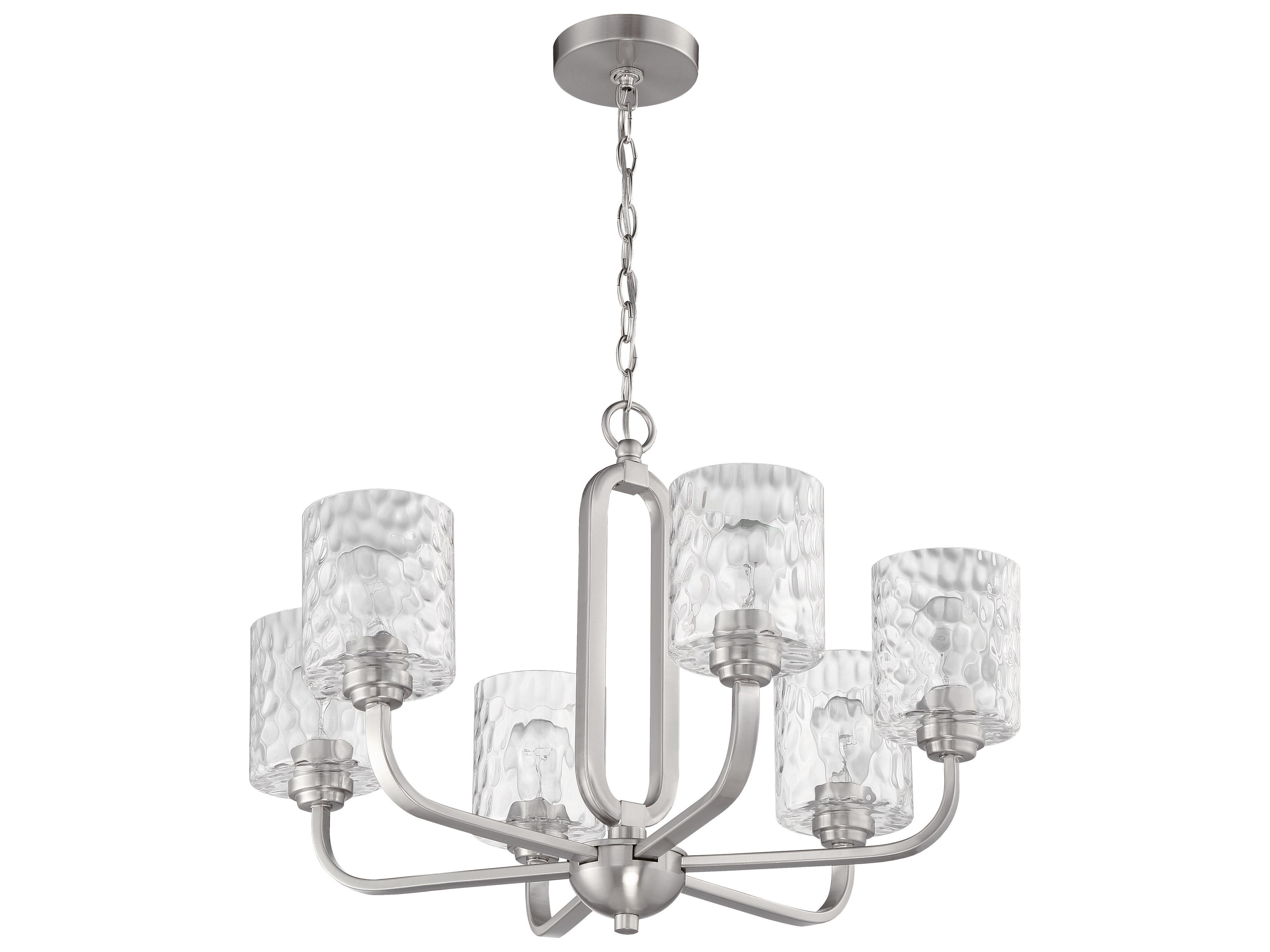 Craftmade Collins 6-Light Brushed Polished Nickel Glass Cylinder Chandelier