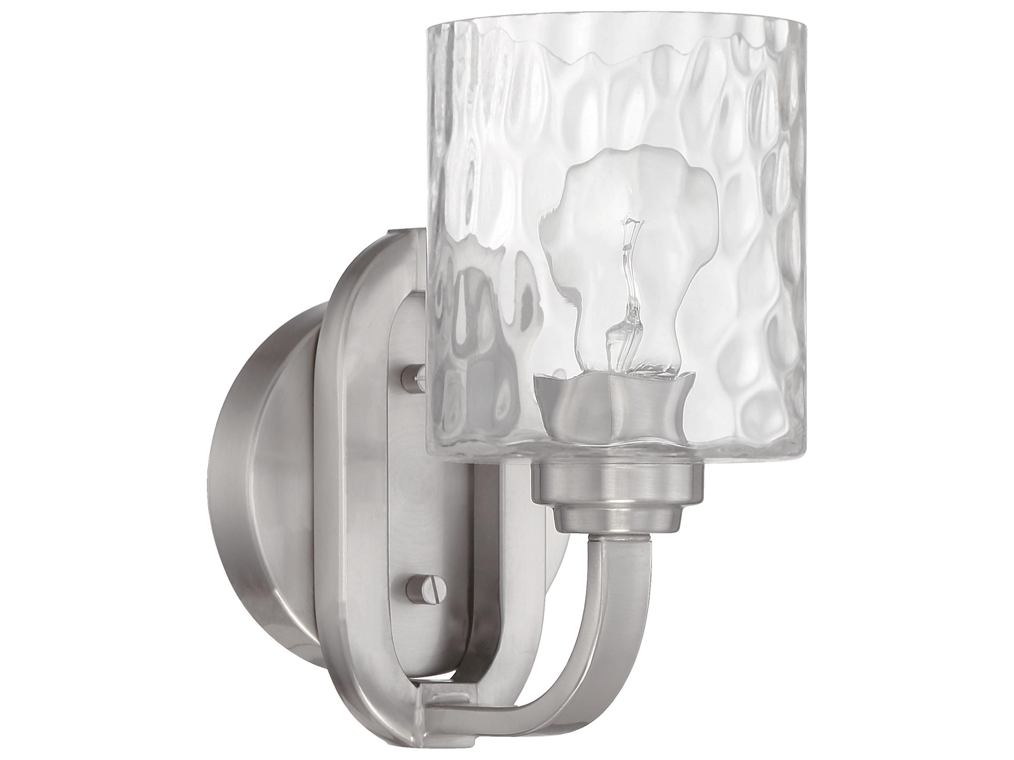 Collins 1-Light Brushed Polished Nickel Glass Wall Sconce