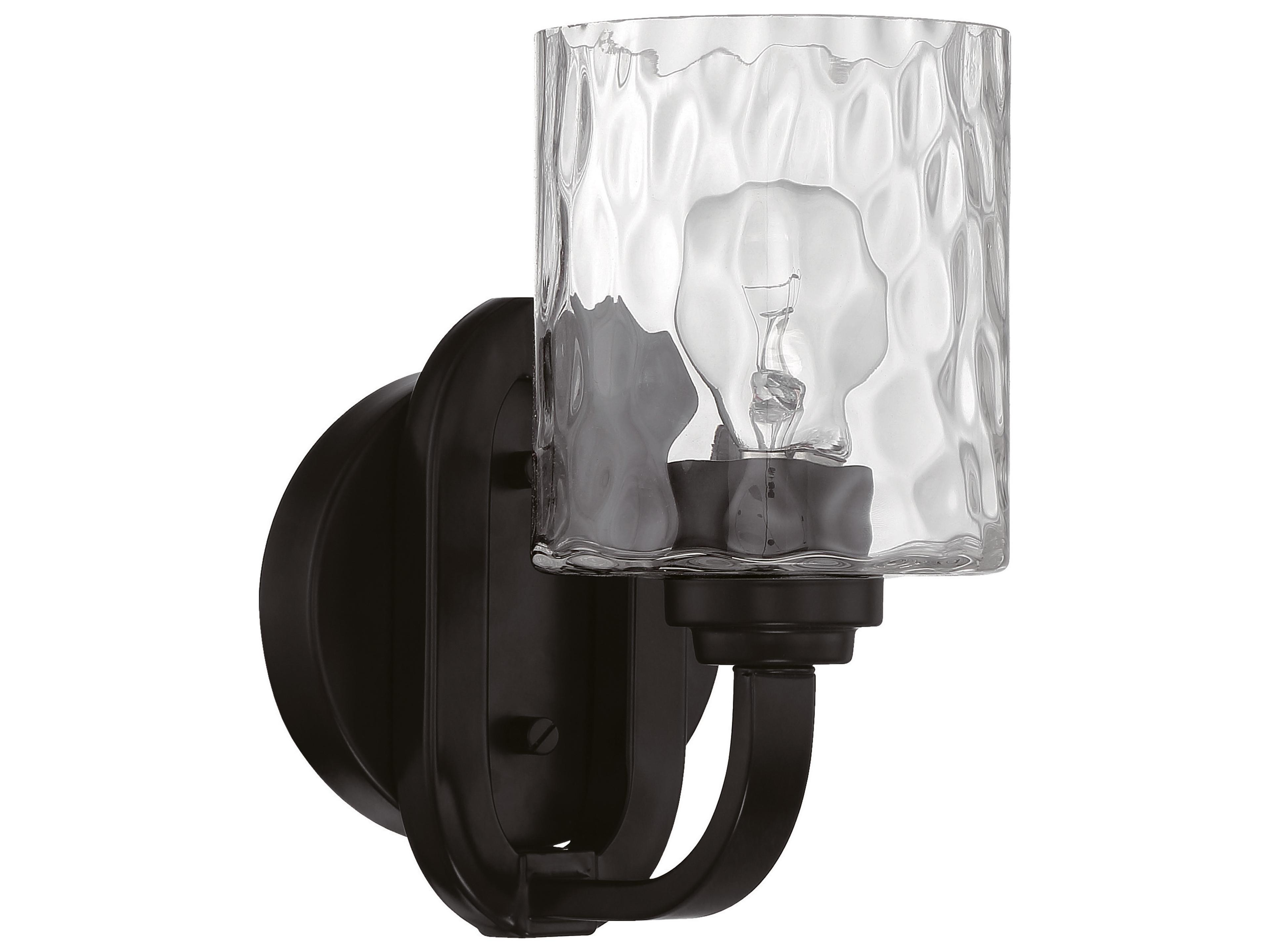 Collins 1-Light Flat Black Glass Wall Sconce