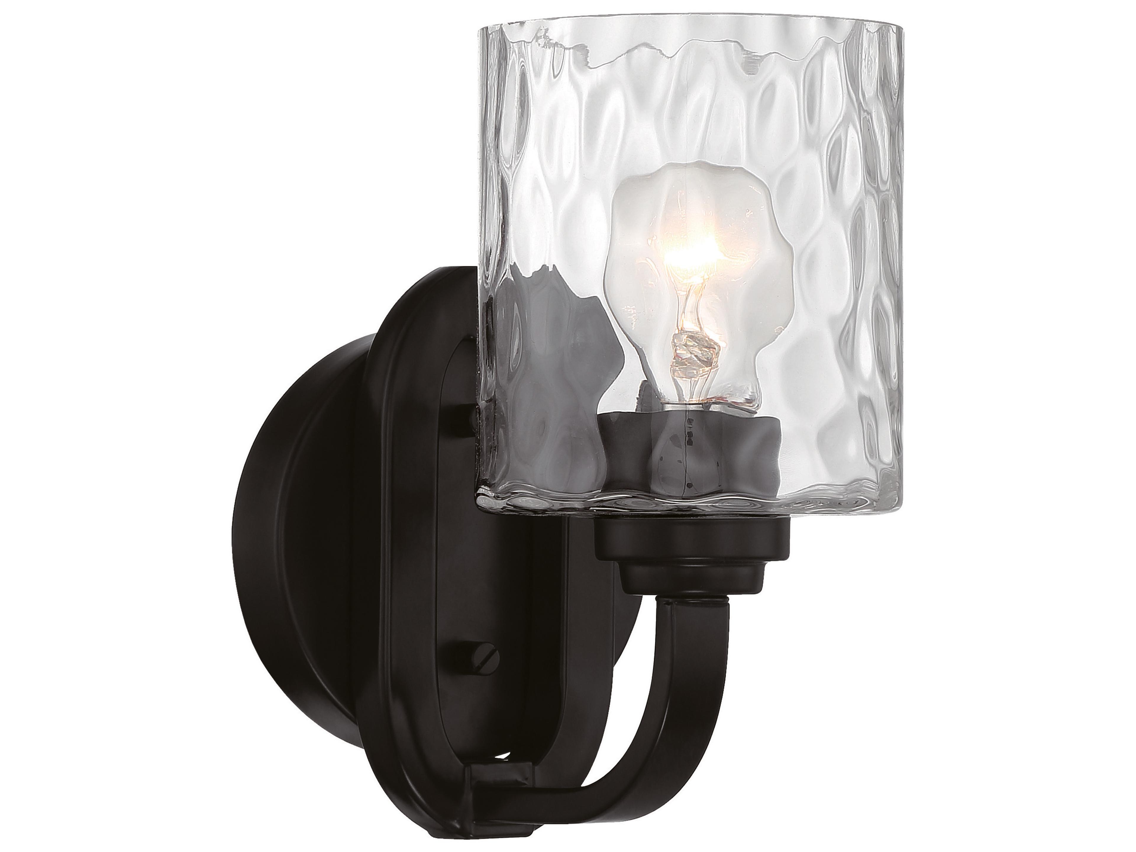 Craftmade Collins 1-Light Flat Black Glass Wall Sconce