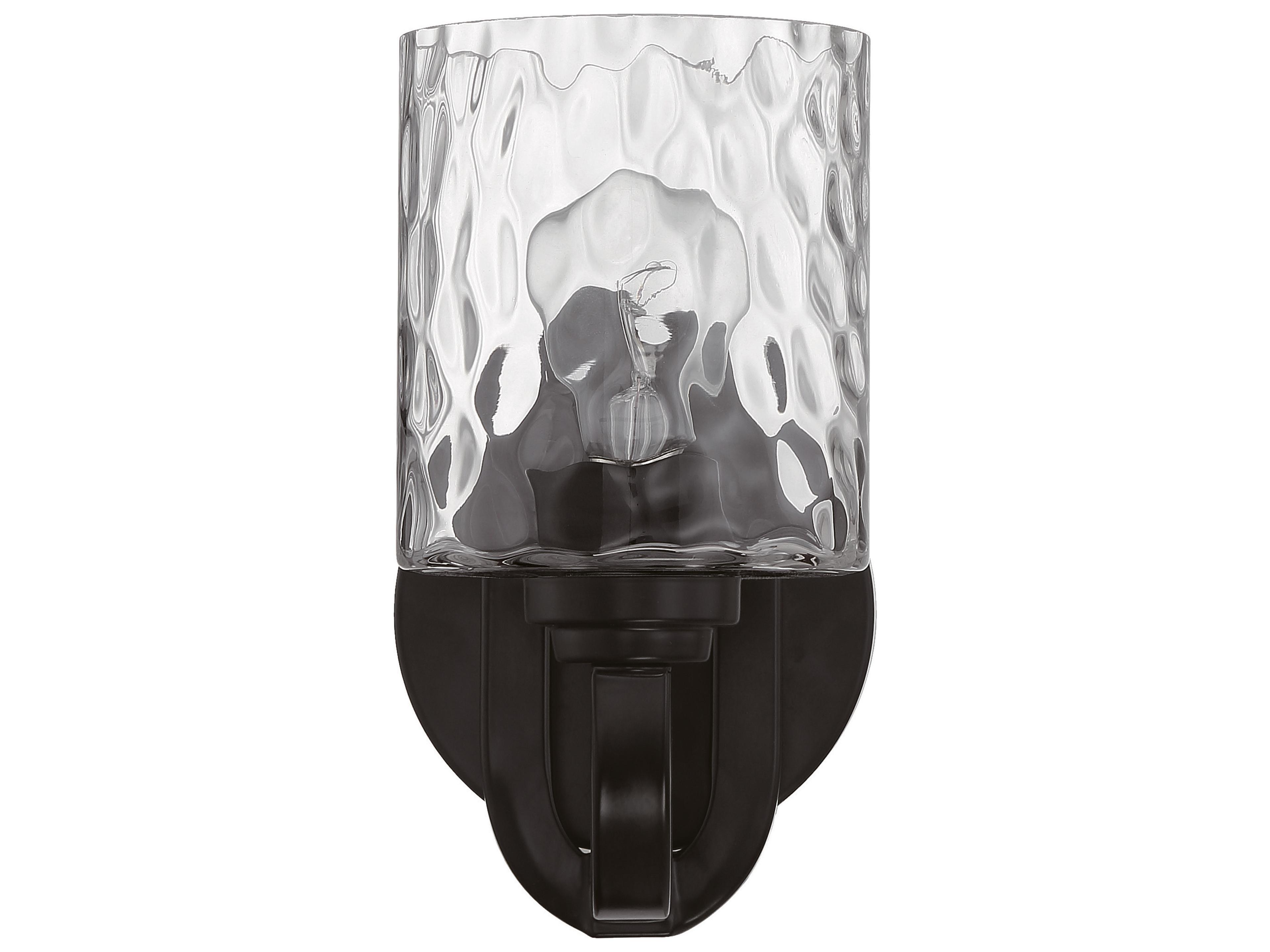 Craftmade Collins 1-Light Flat Black Glass Wall Sconce