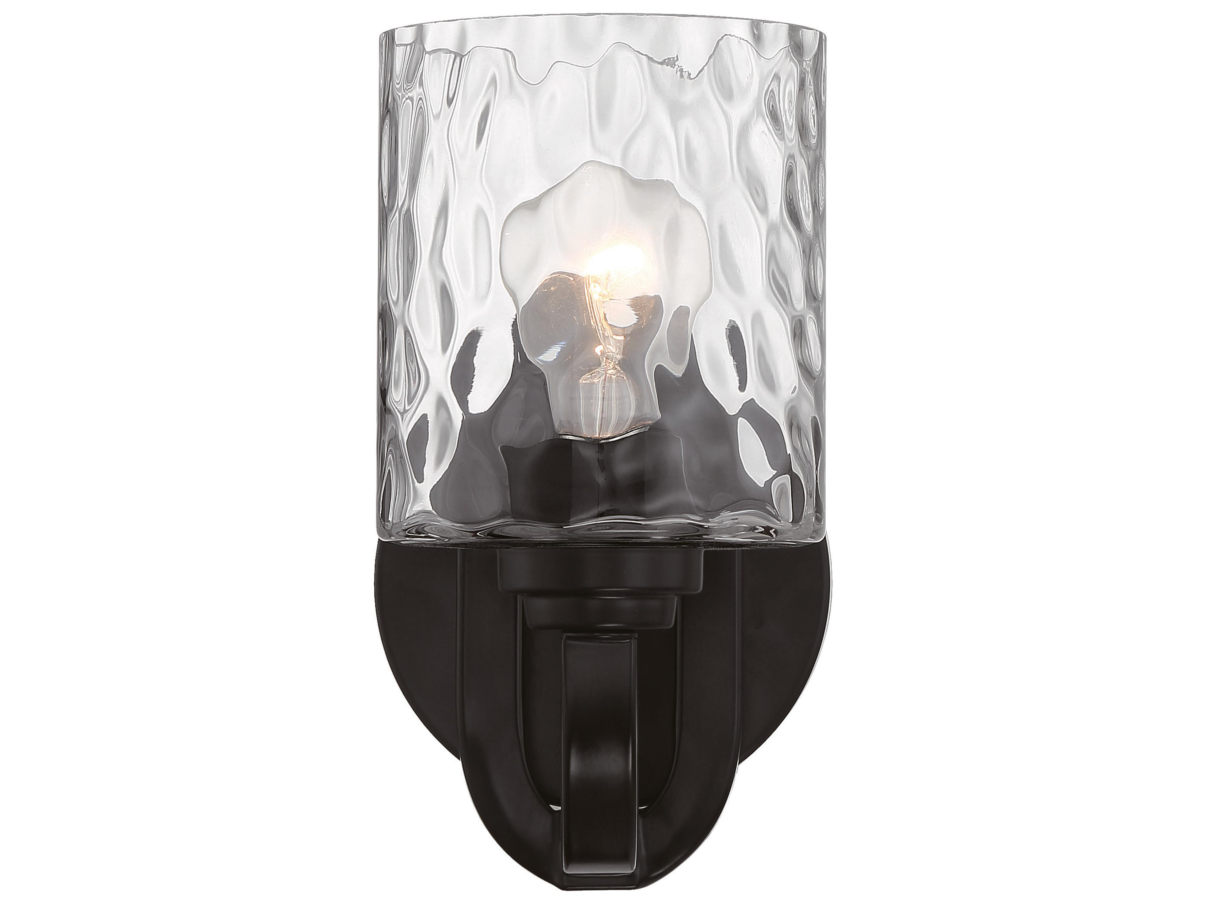 Craftmade Collins 1-Light Flat Black Glass Wall Sconce
