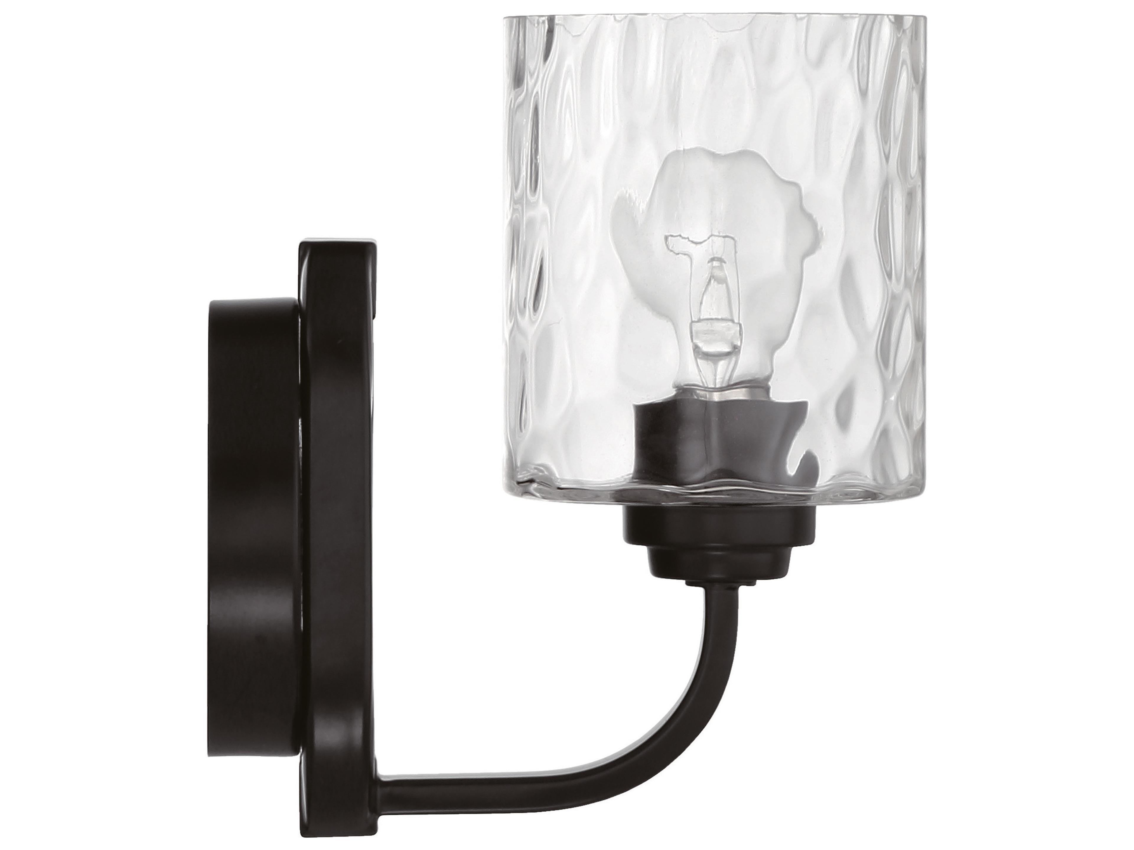 Craftmade Collins 1-Light Flat Black Glass Wall Sconce
