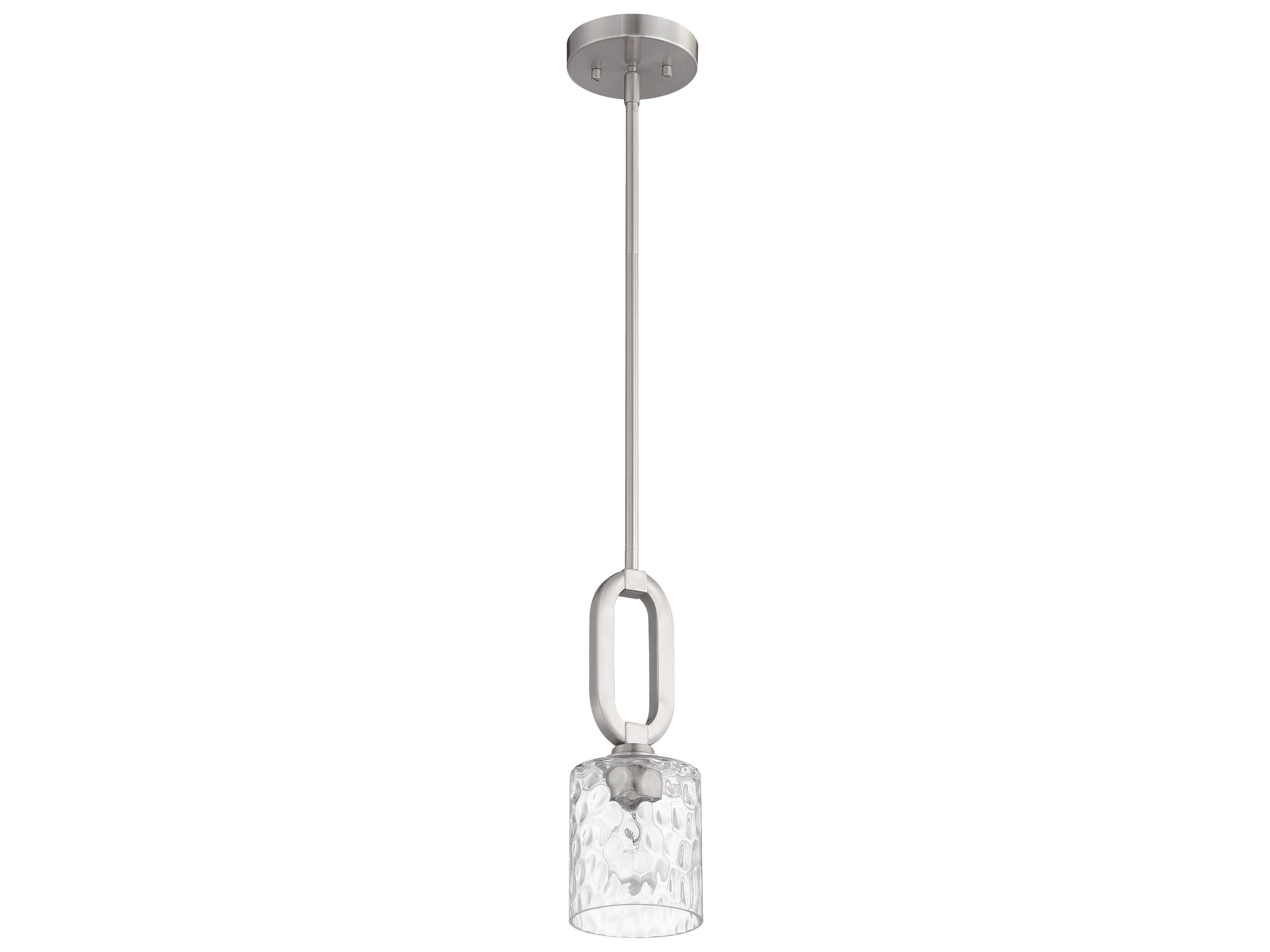 Craftmade Collins 1-Light Brushed Polished Nickel Glass Cylinder Mini Pendant
