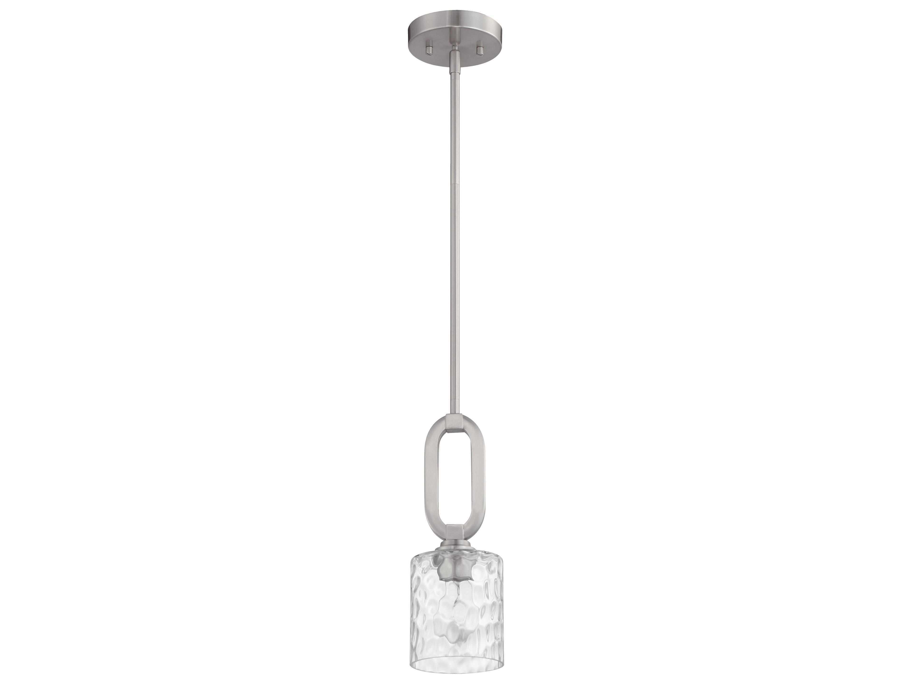 Craftmade Collins 1-Light Brushed Polished Nickel Glass Cylinder Mini Pendant