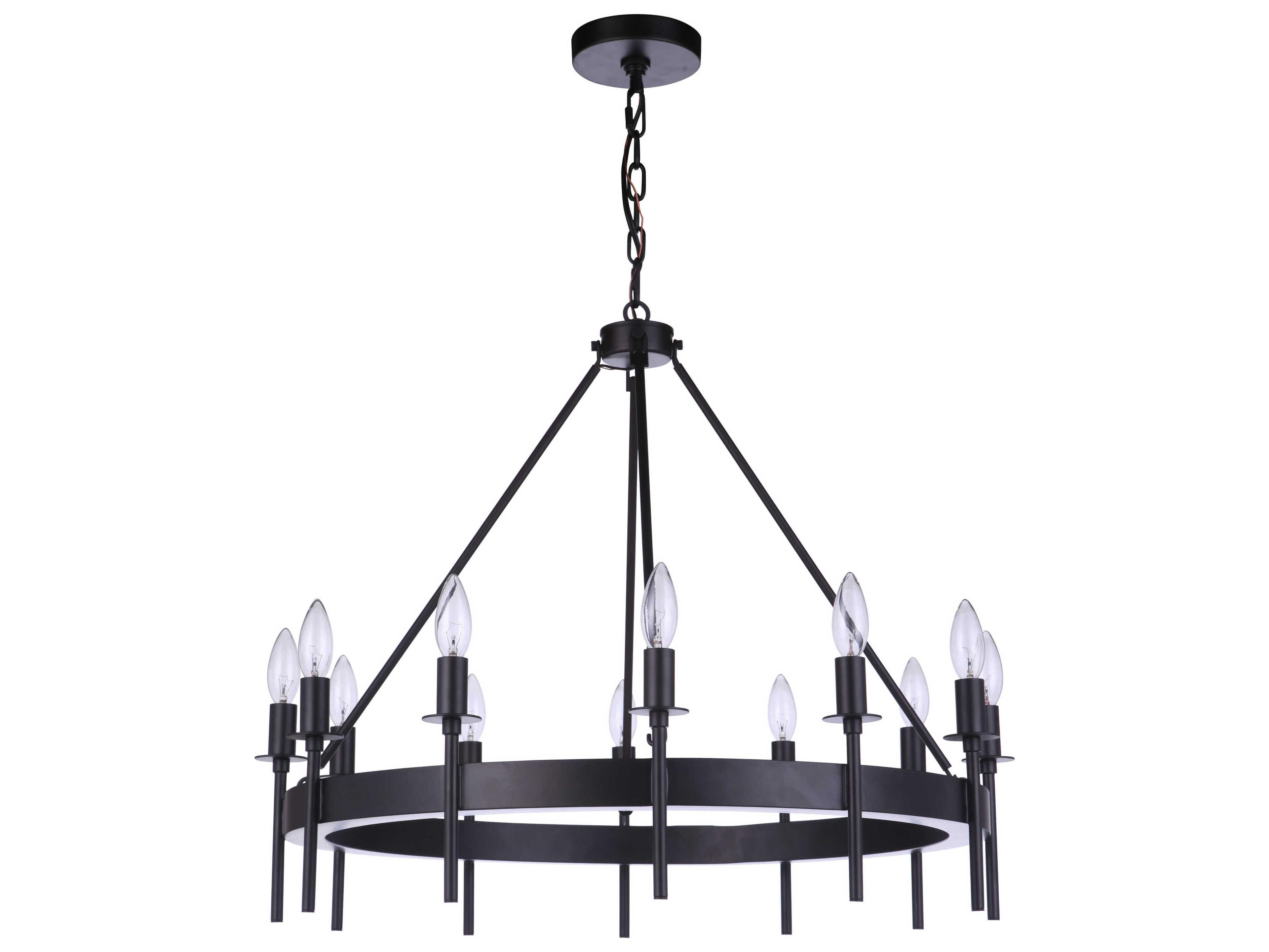 Larrson 12-Light Flat Black Chandelier