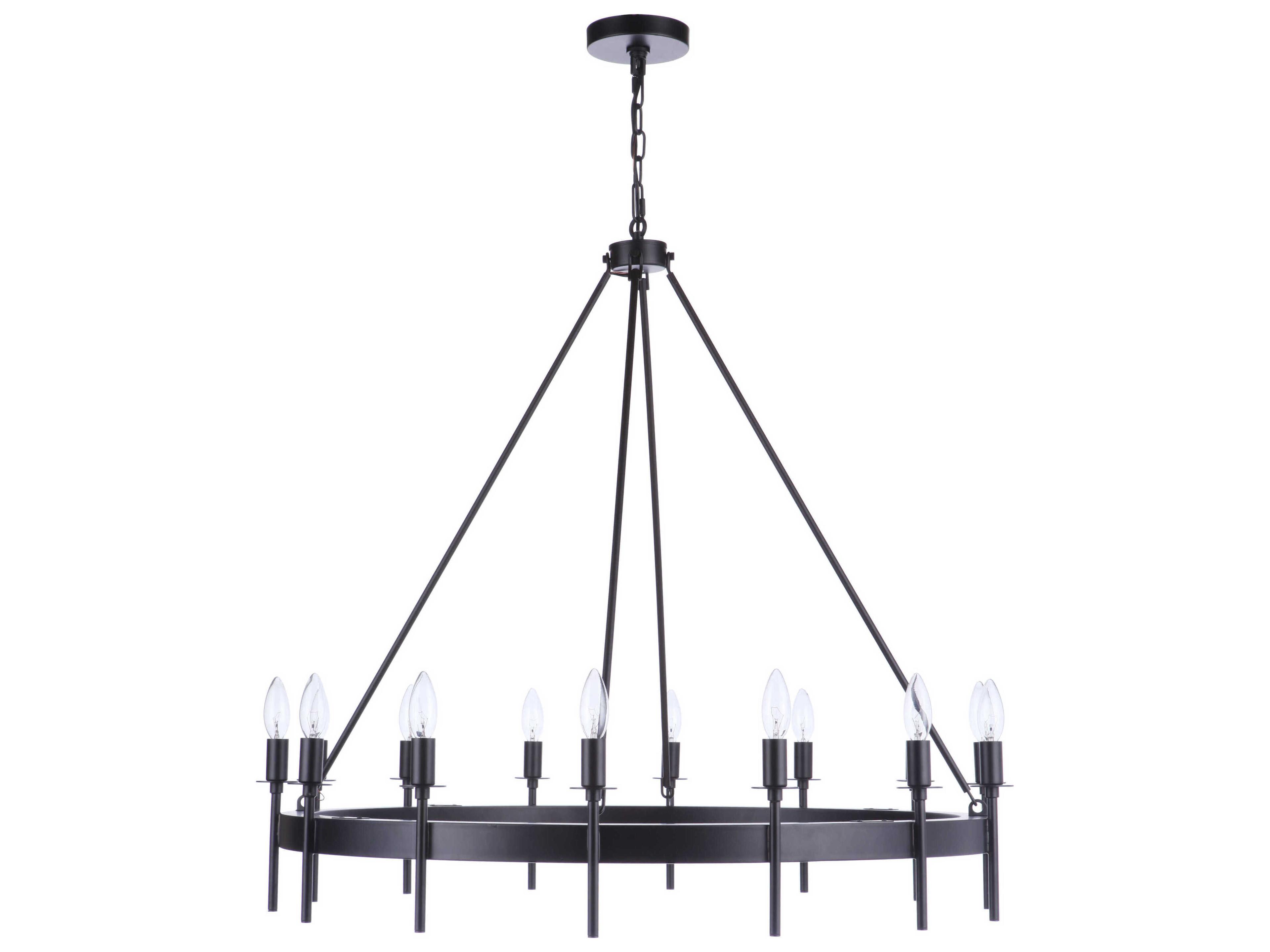 Larrson 14-Light Flat Black Chandelier