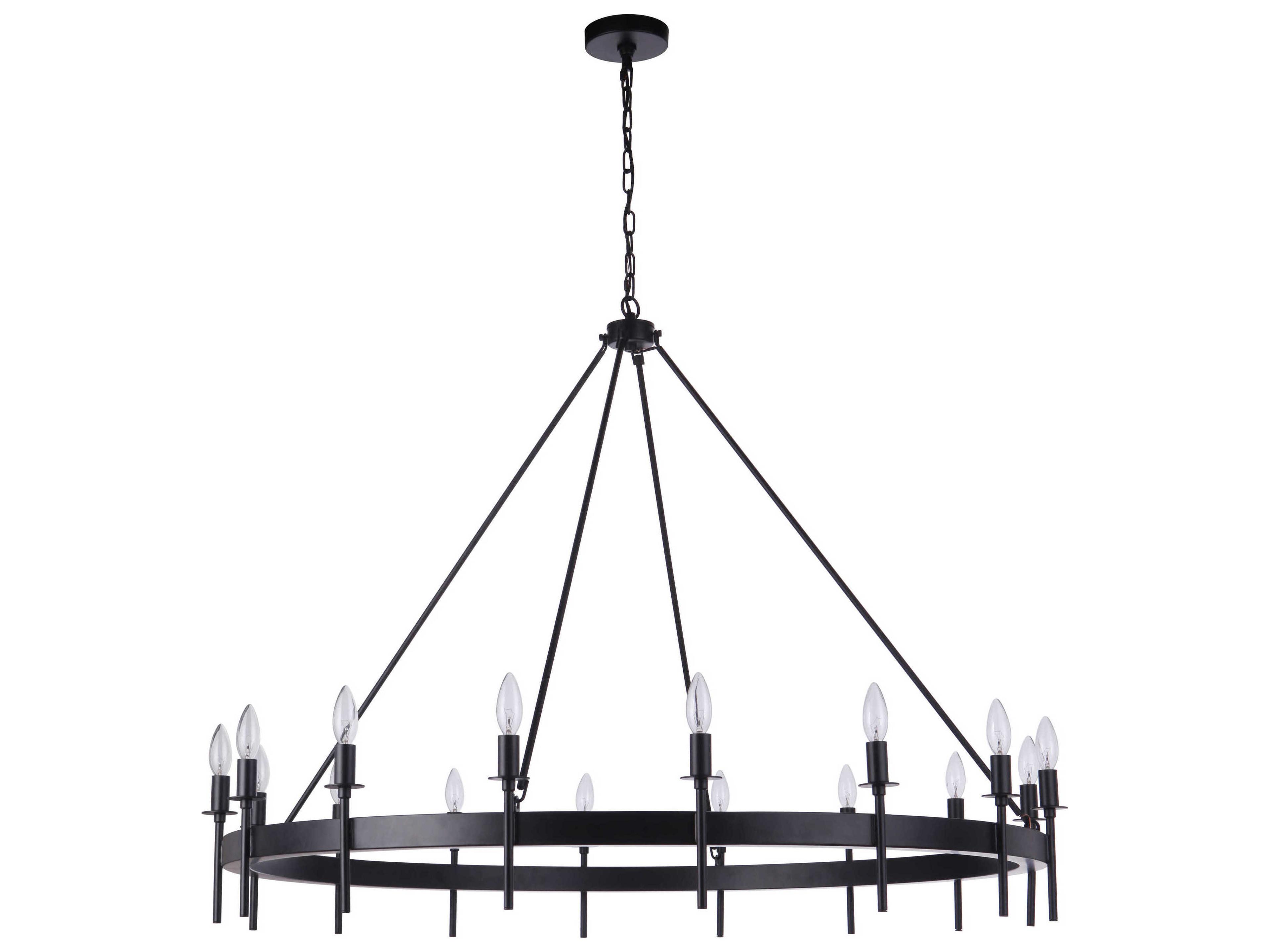 Craftmade Larrson 16-Light Flat Black Candelabra Chandelier